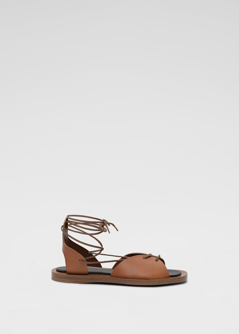 Gladiator Sandal in Leather - Chestnut - CO
