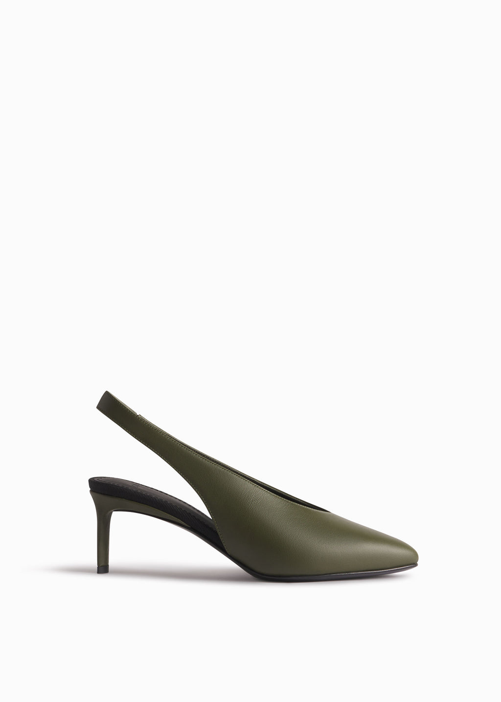 Pointed Slingback Heel in Olive - CO