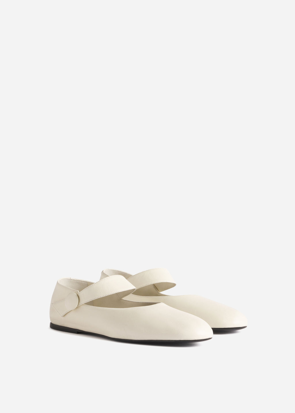 Mary Jane Ballerina Flat in Ivory - CO