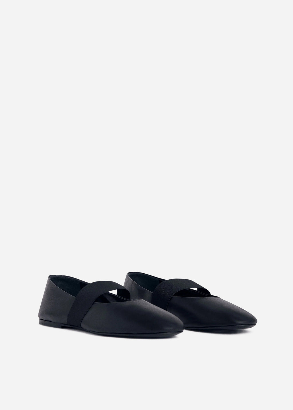 Elastic Ballerina Flat in Black - CO
