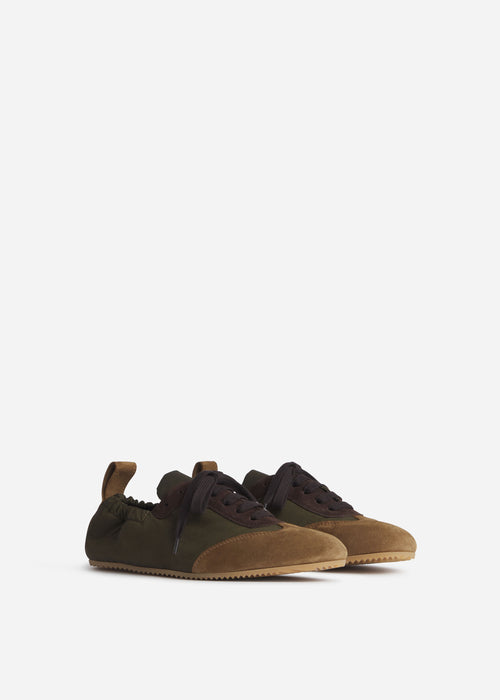 Slip On Elastic Sneaker - Olive, image 2 of 3