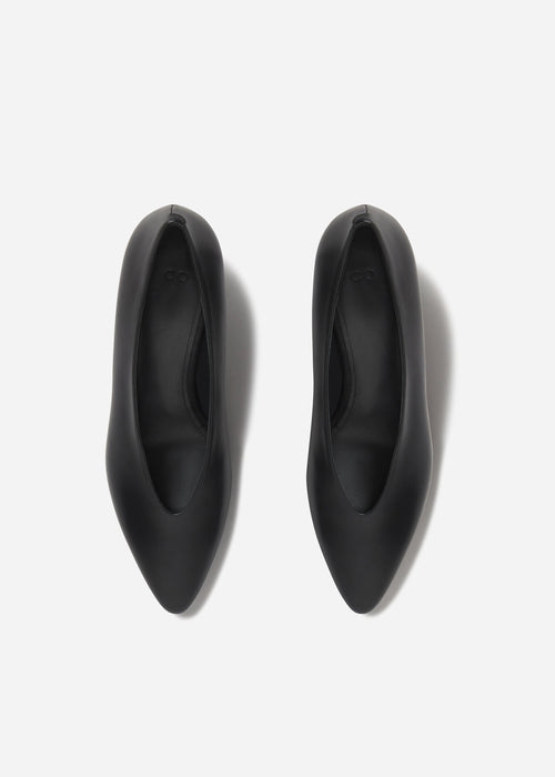 Pointed Kitten Heel in Leather - Black, image 4 of 5