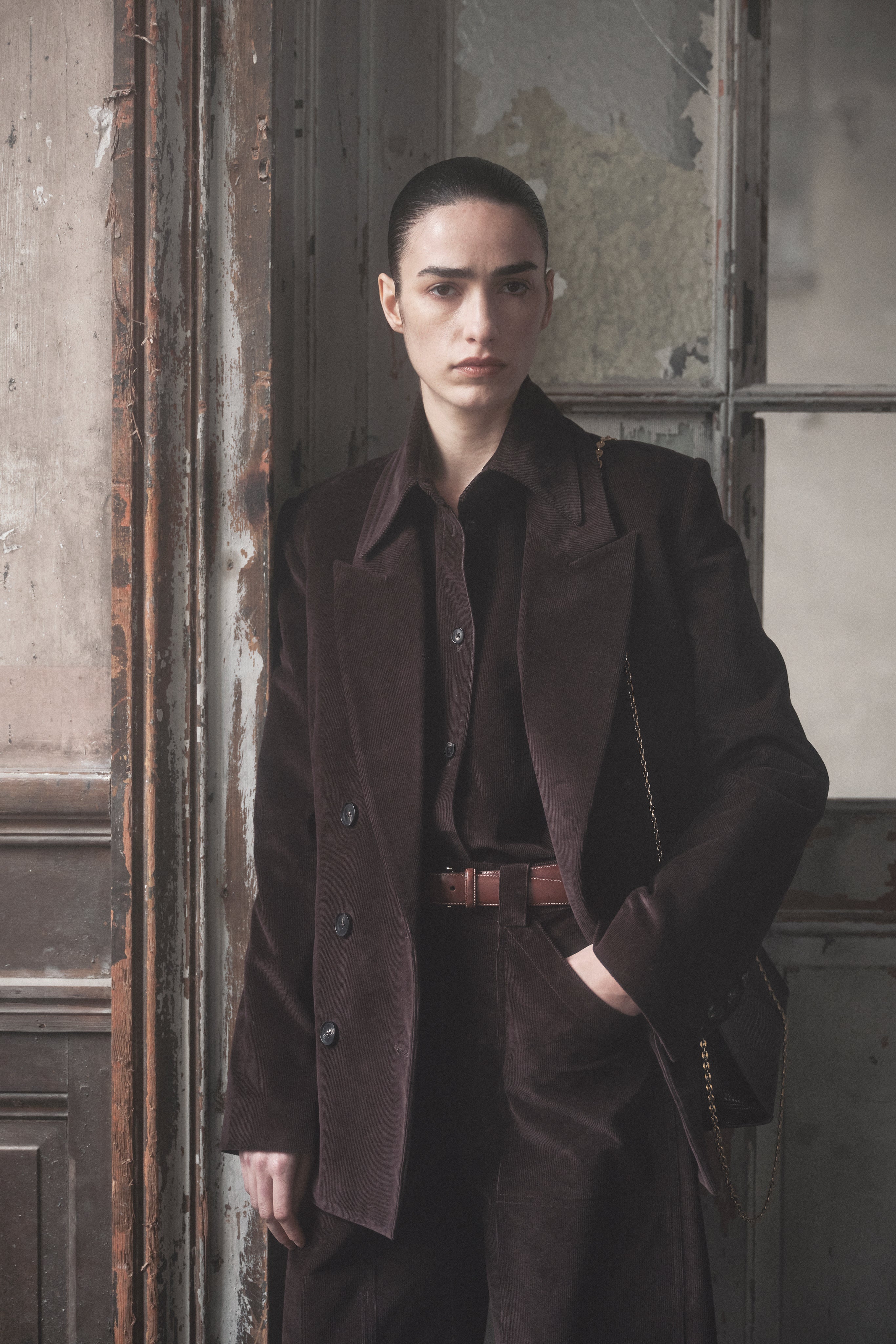 Corduroy Tuxedo Blazer - Chocolate