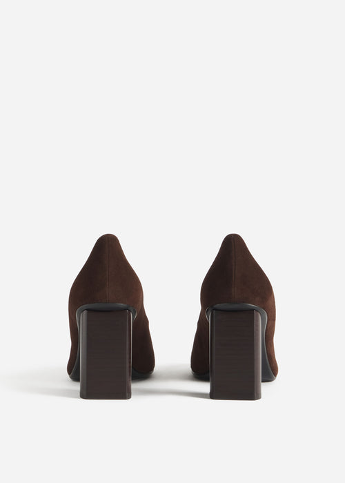Block Heel in Stretch Leather - Chocolate, image 3 of 3
