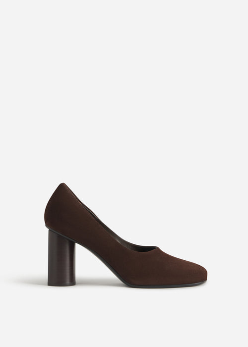Block Heel in Stretch Leather - Chocolate, image 1 of 3