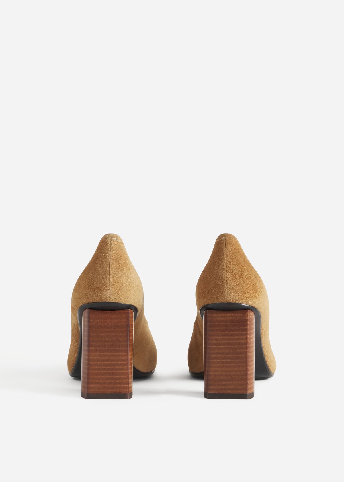 Block Heel in Stretch Leather - Tan, image 3 of 3