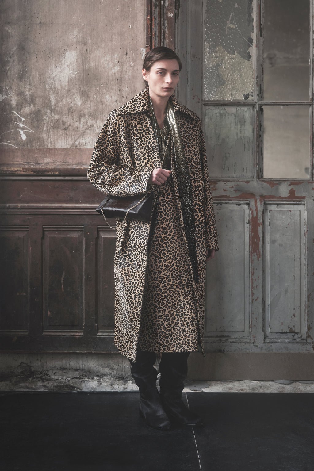 Leather Leopard Coat in Calf Hair - Leopard - CO