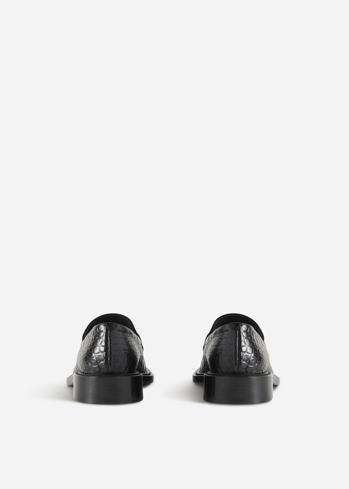 Moccasin Loafers in Embossed Leather - Black Crocodile, image 3 of 3