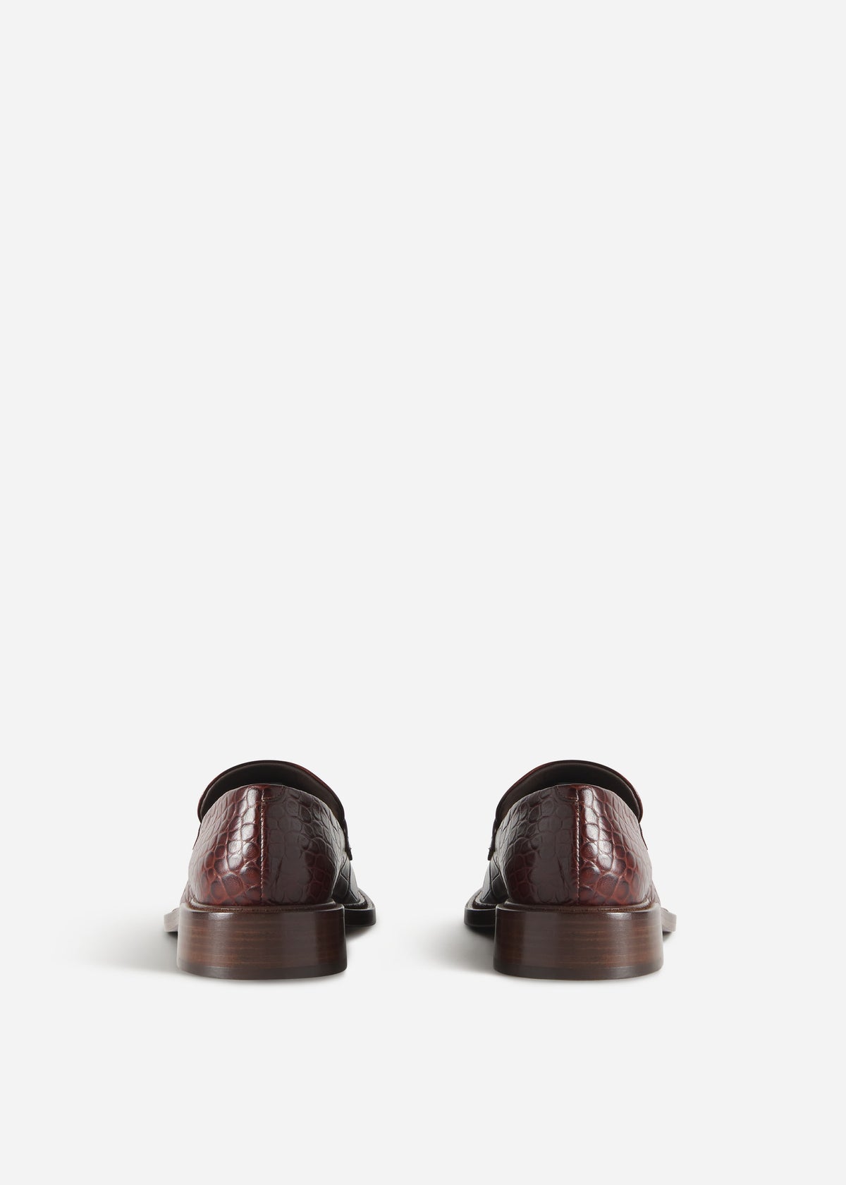 Moccasin Loafers in Embossed Leather - Chocolate Crocodile, image 3 of 3