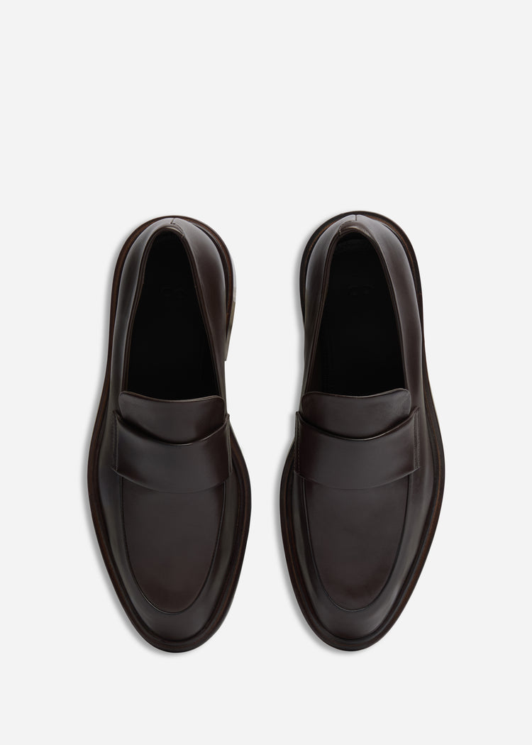 Moccasin Loafers in Calf Skin Leather - Chocolate, image 3 of 5