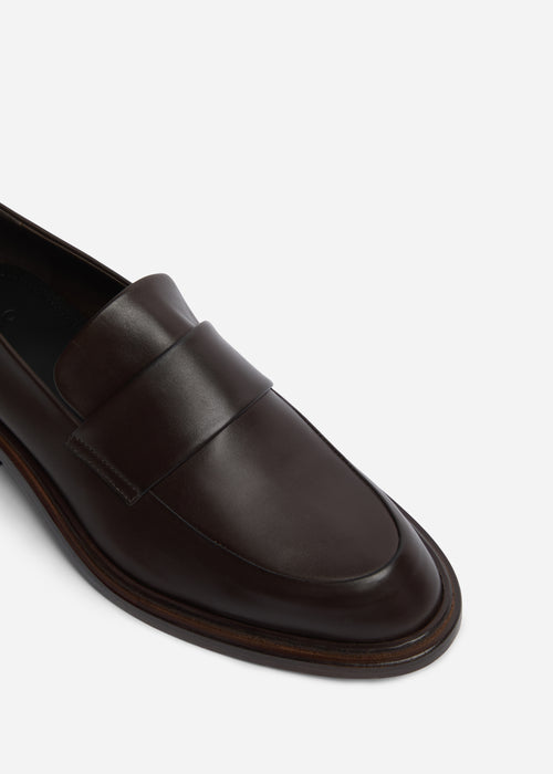 Moccasin Loafers in Calf Skin Leather - Chocolate, image 4 of 5