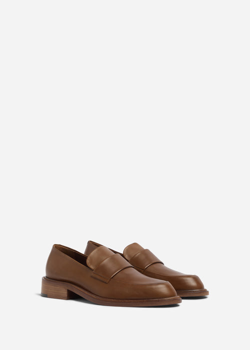 Moccasin Loafers in Calf Skin Leather - Cognac, image 2 of 4