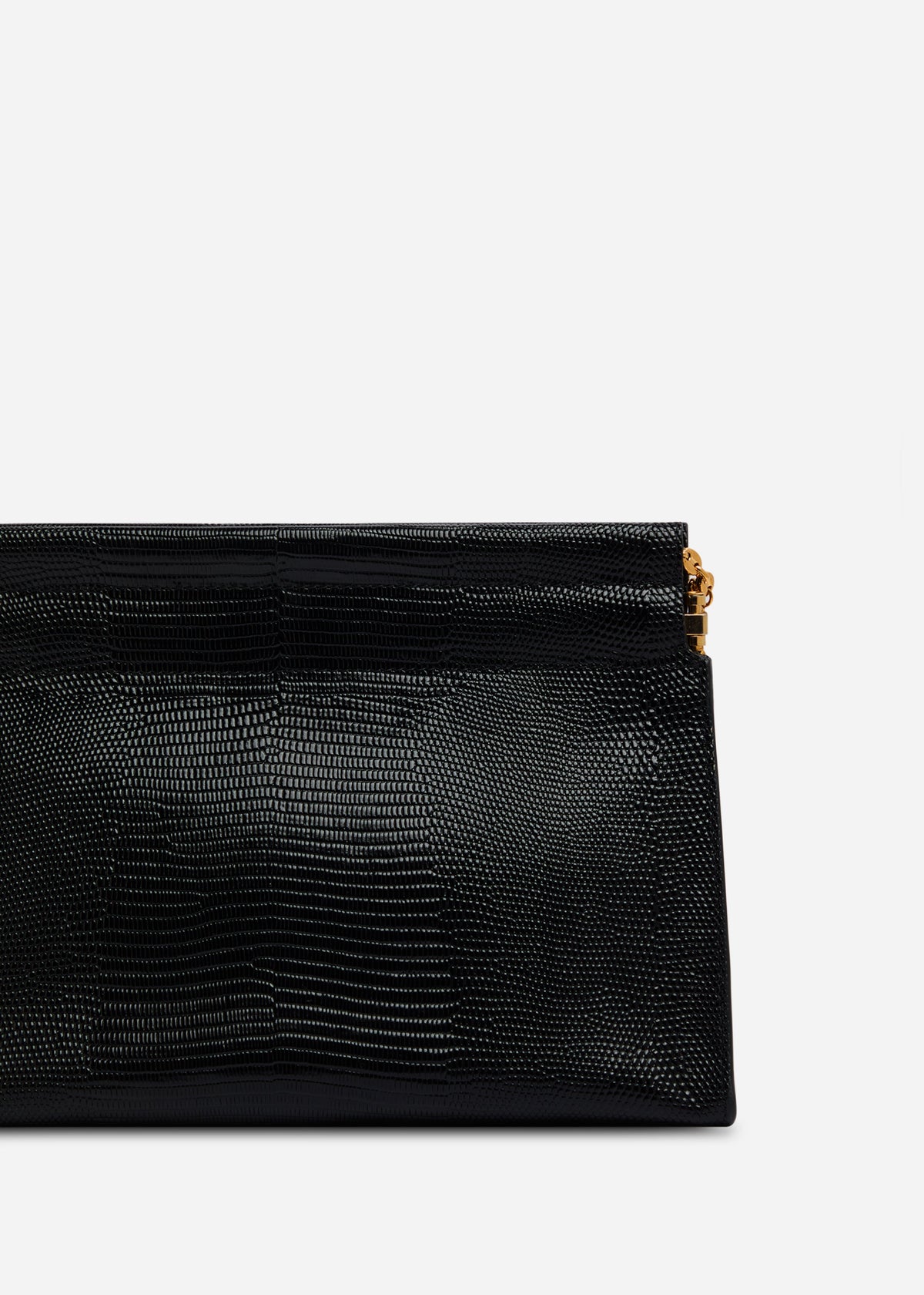 Small Leather Clutch with Chain - Black, image 2 of 6