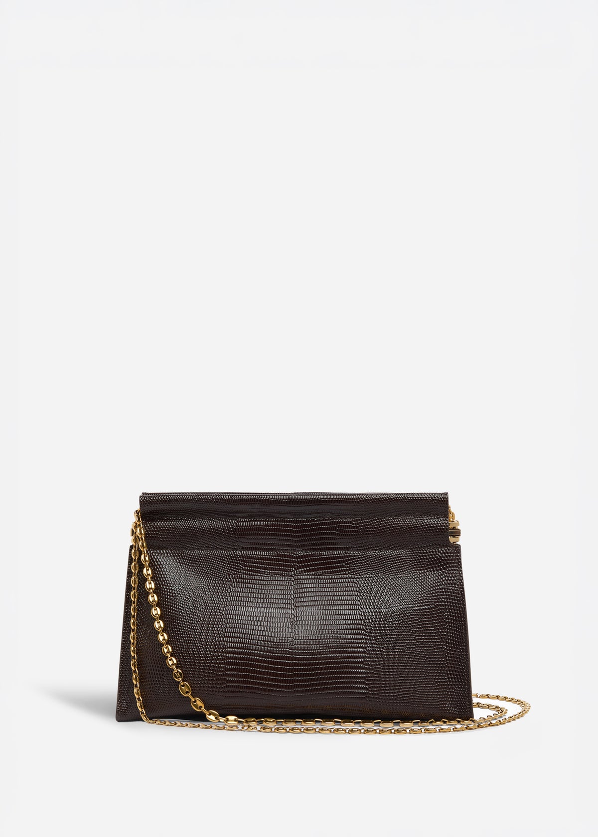 Small Leather Clutch with Chain - Espresso, image 1 of 5