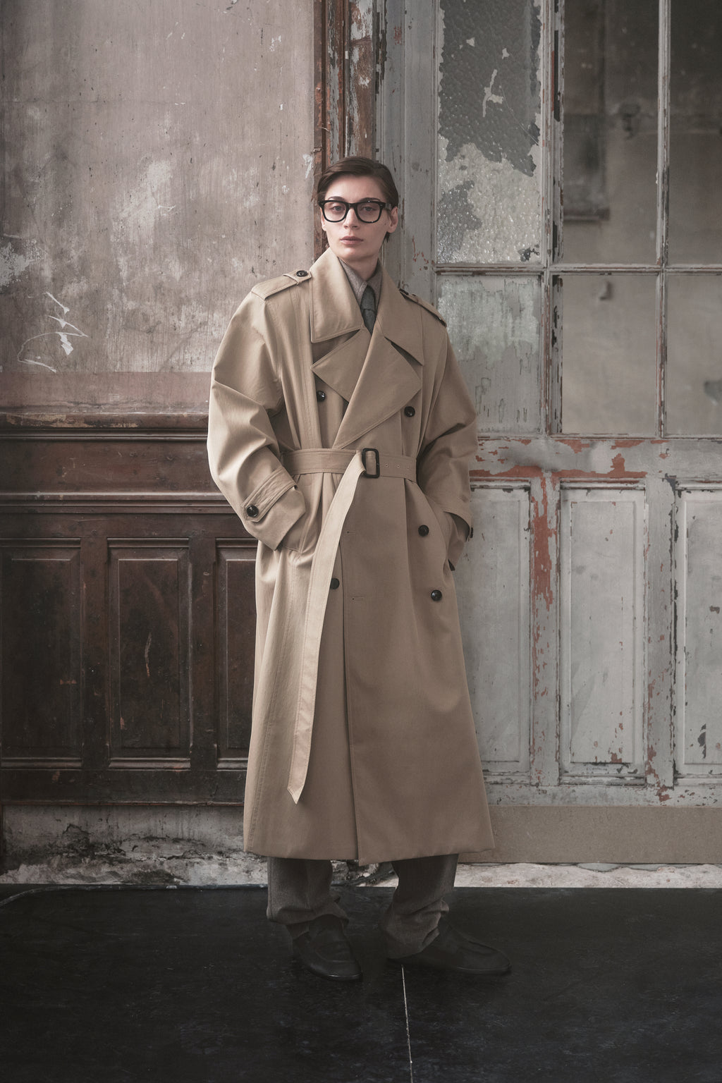 Oversized Trench in Cotton Twill - Camel - CO