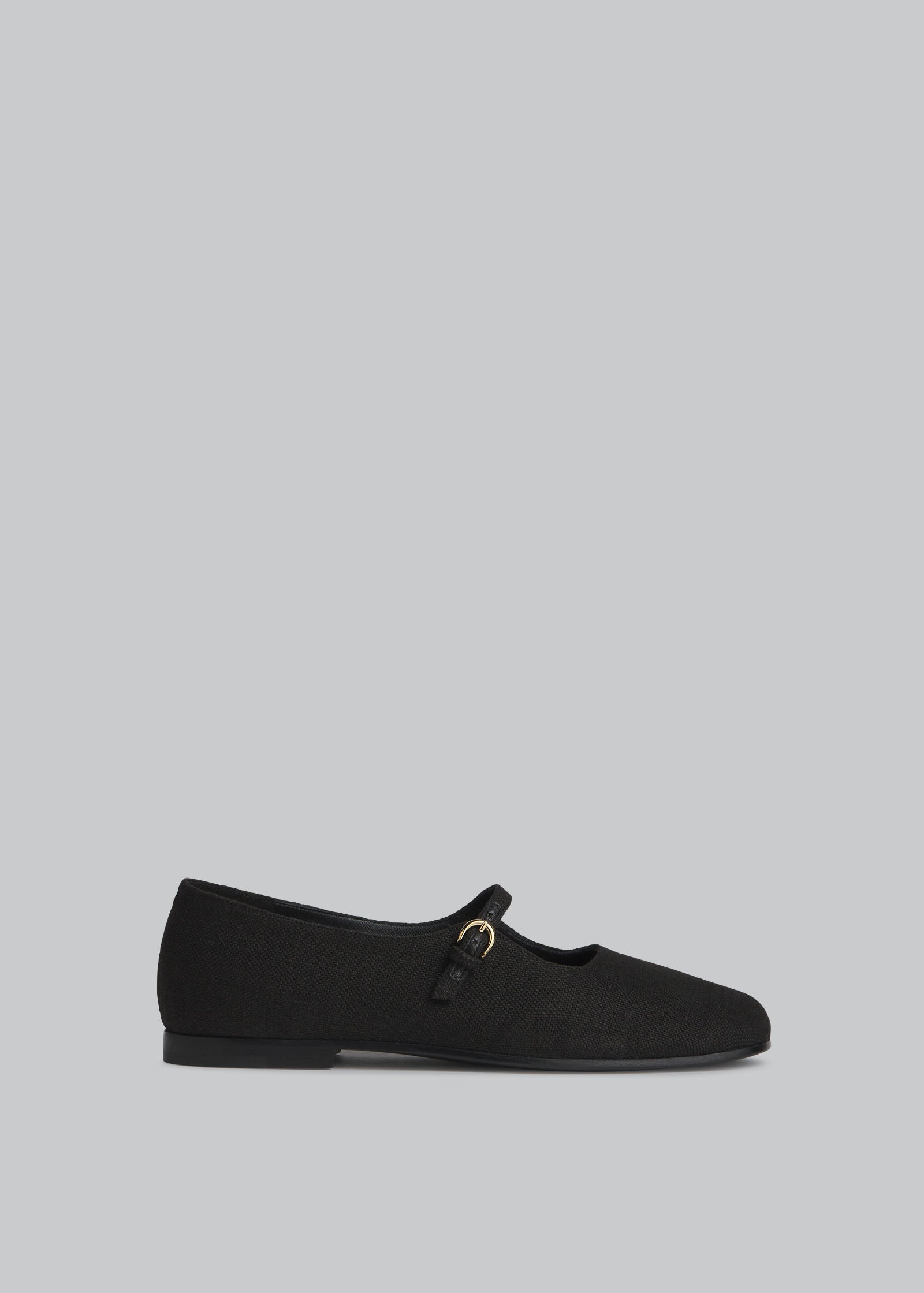 Square Toe Mary Jane in Cotton Canvas Black CO