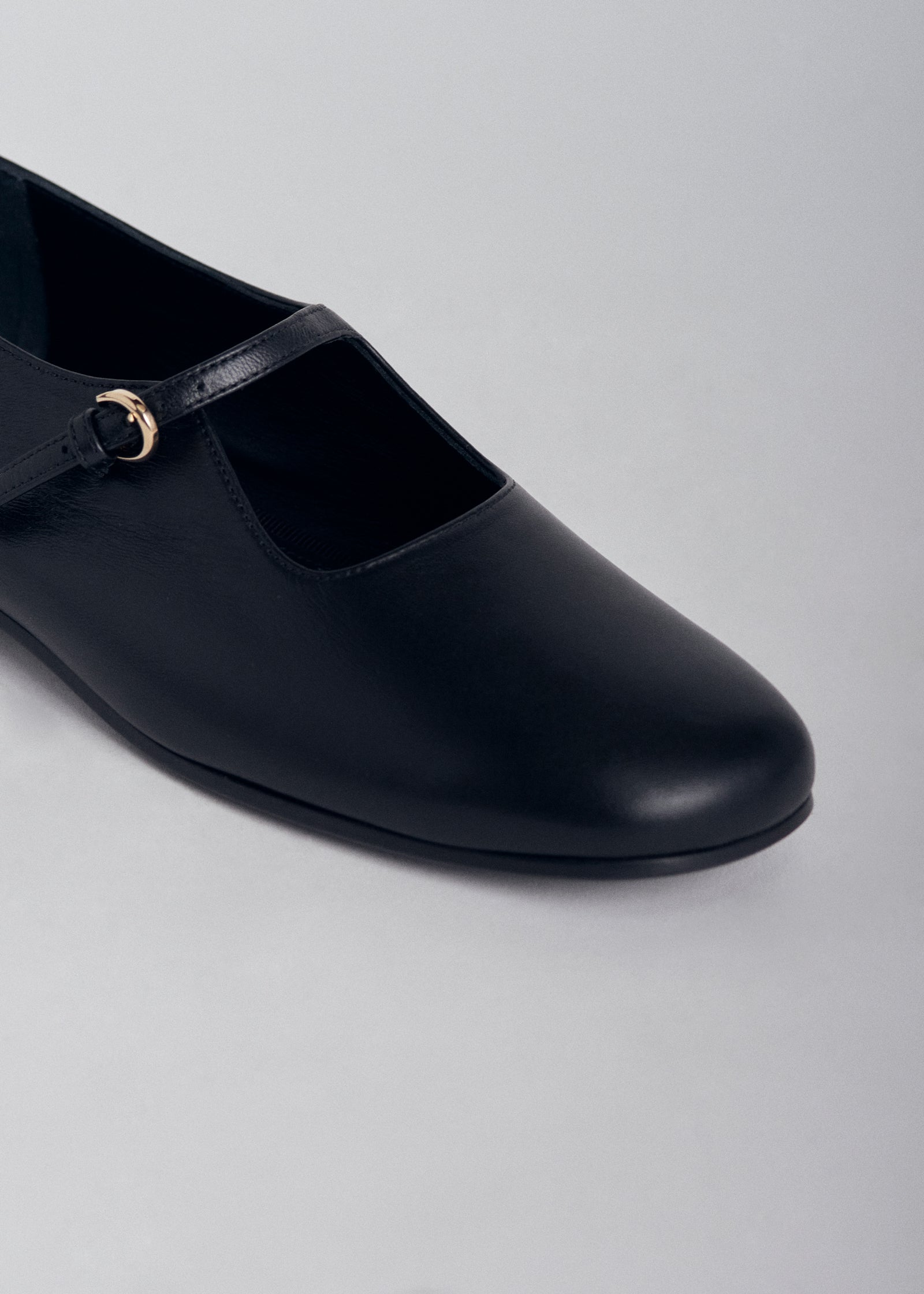 Square Toe Mary Jane in Leather - Black - CO Collections