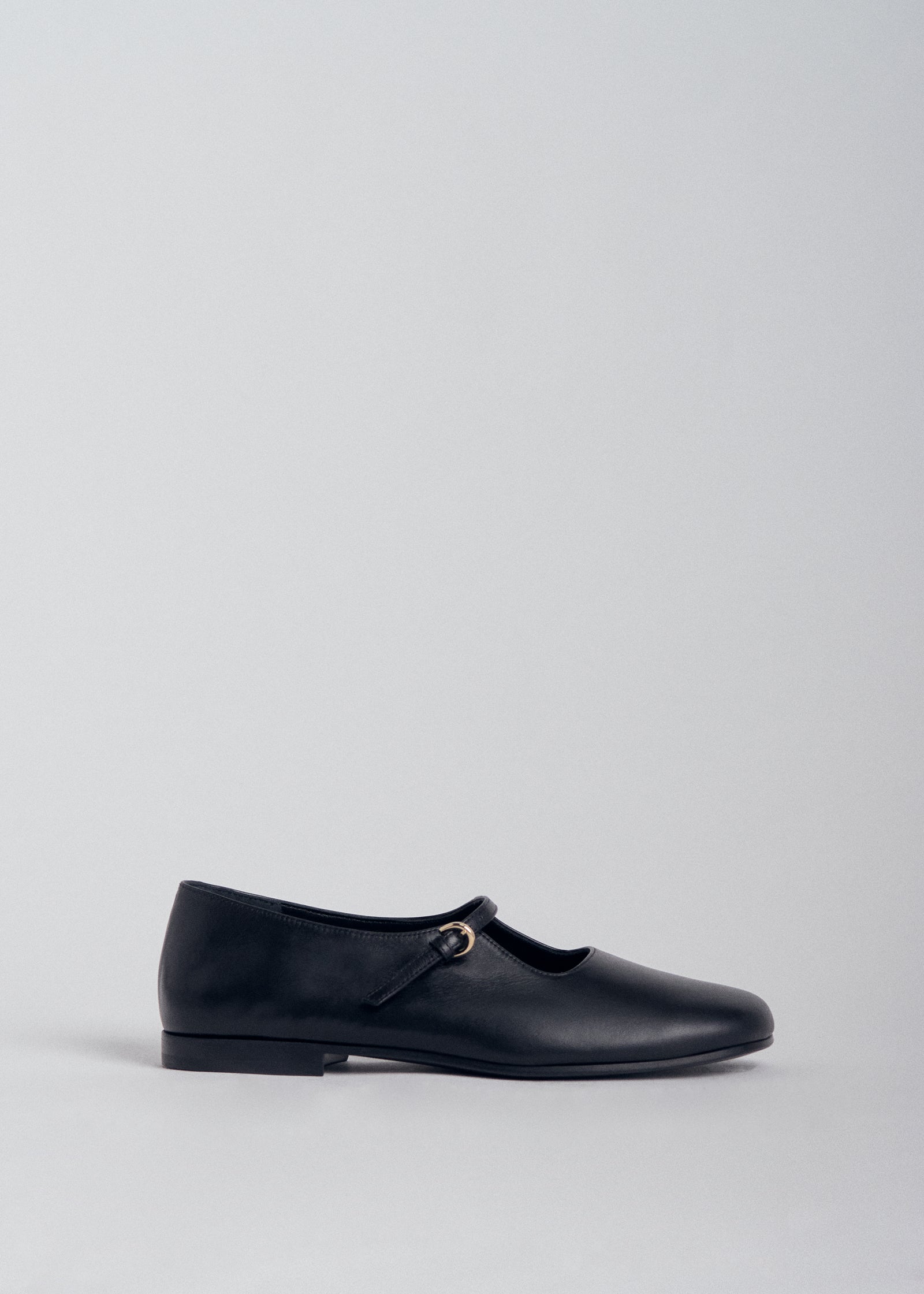 Square Toe Mary Jane in Leather - Black - CO Collections