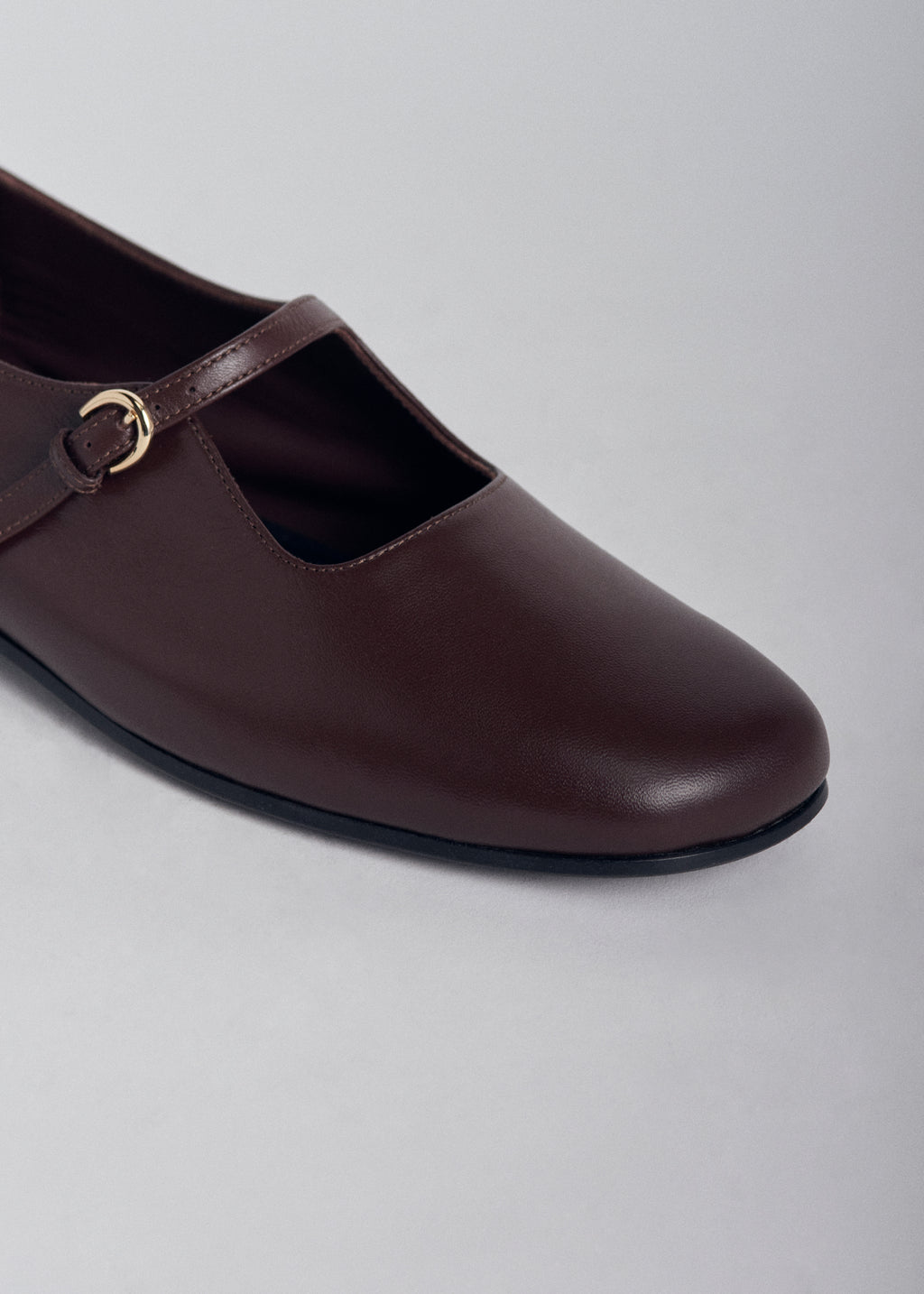 Square Toe Mary Jane in Leather - Brown - CO