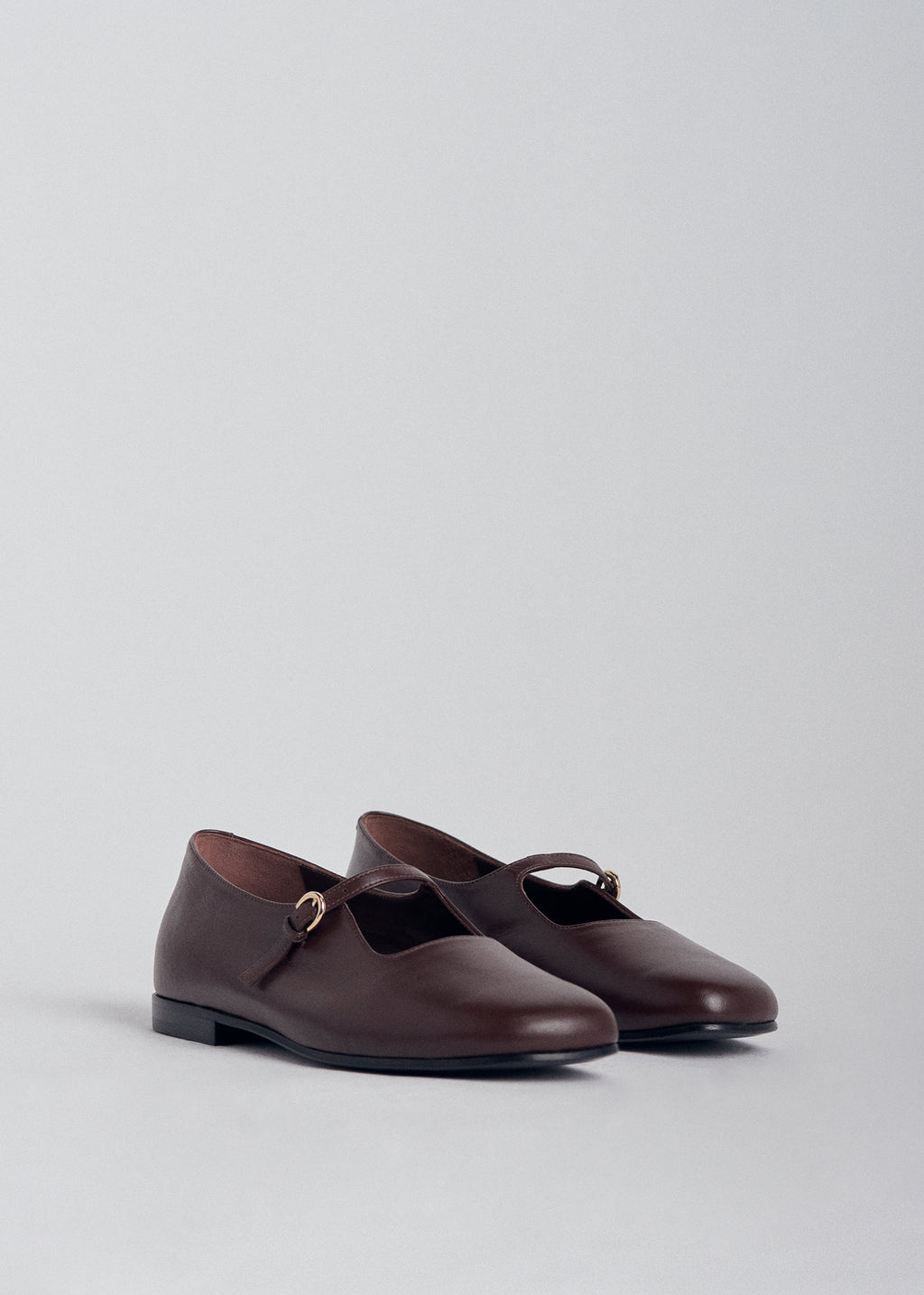 Square Toe Mary Jane in Leather - Brown - CO