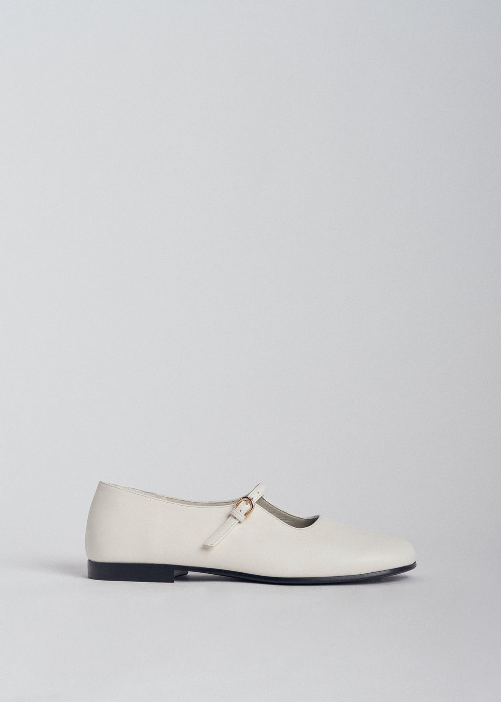 Square Toe Mary Jane in Leather - Ivory - CO