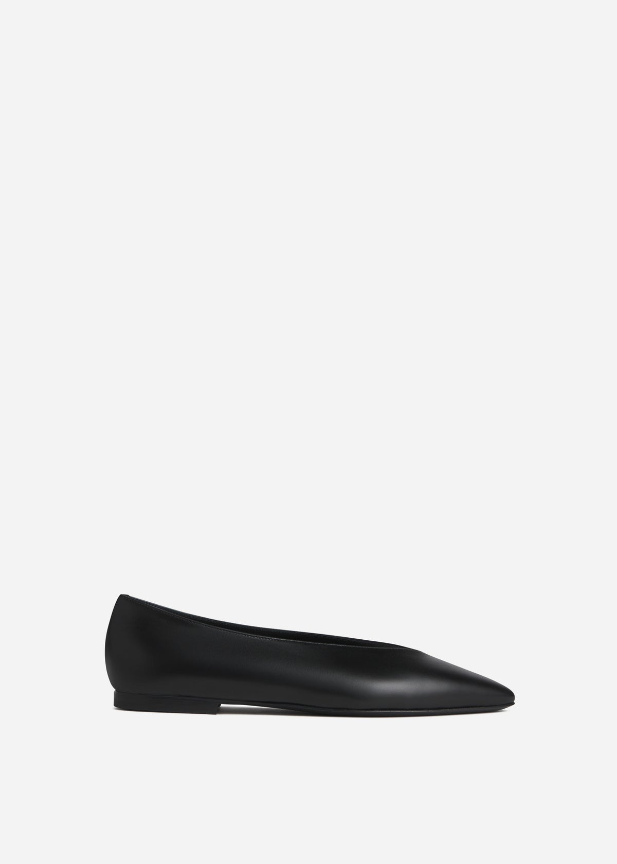 Pointed Ballerina Leather Flat in Black, image 1 of 5