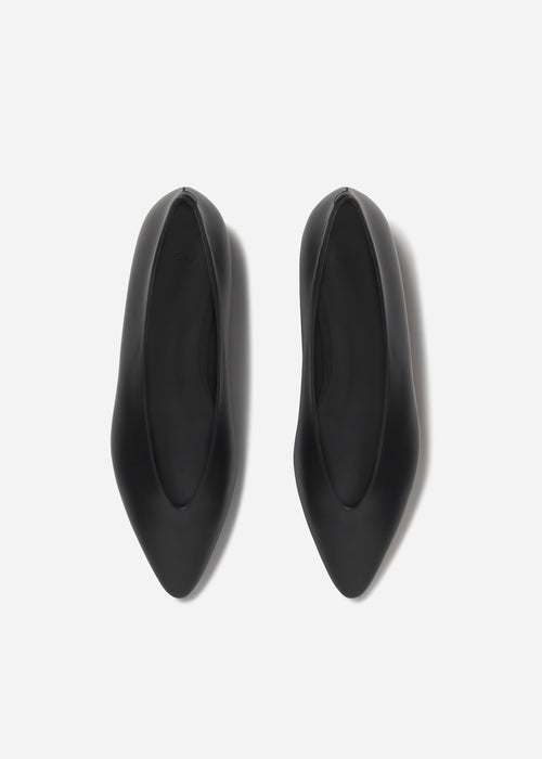 Pointed Ballerina Leather Flat in Black, image 4 of 5