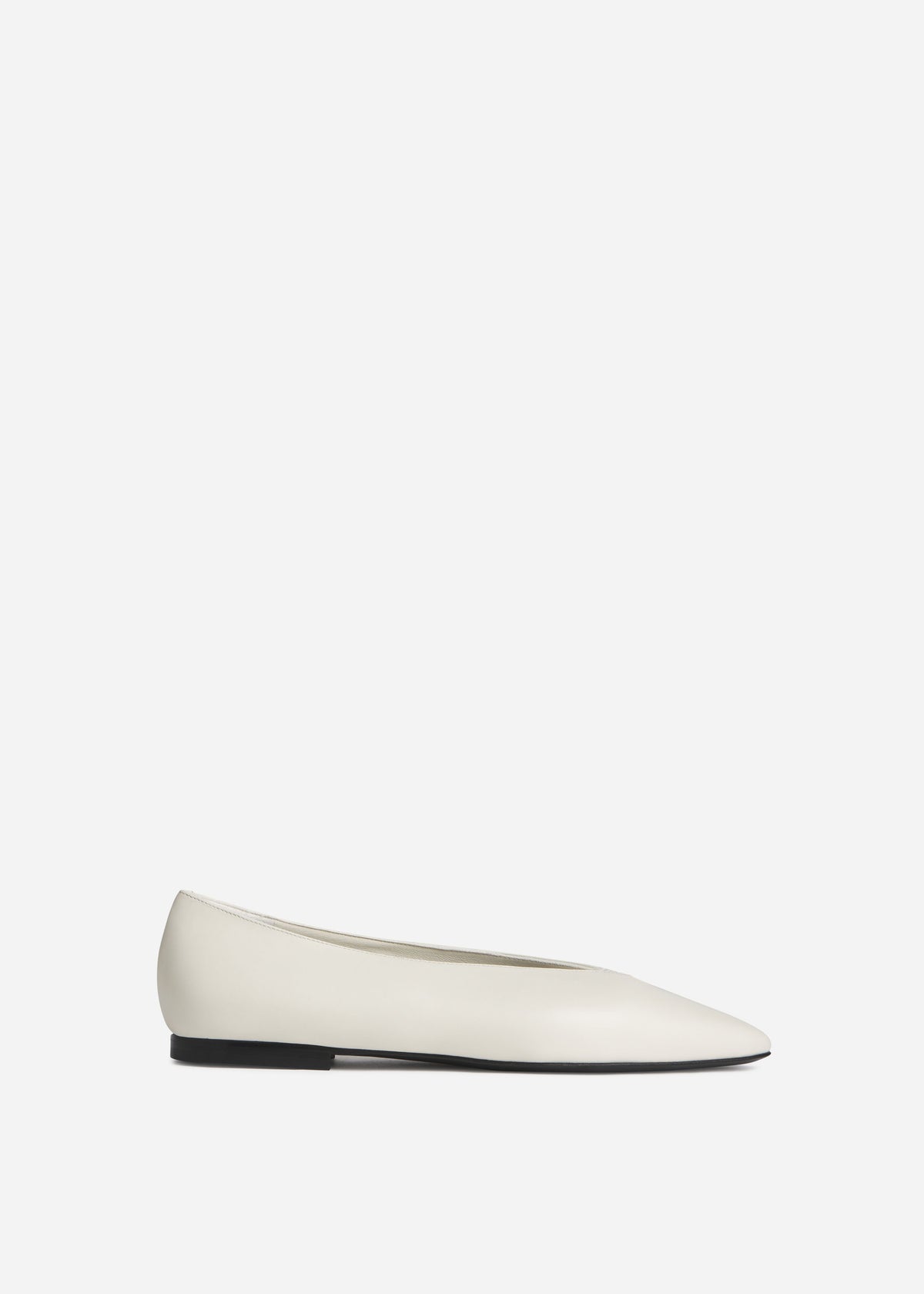 Pointed Ballerina Leather Flat in Ivory, image 1 of 5