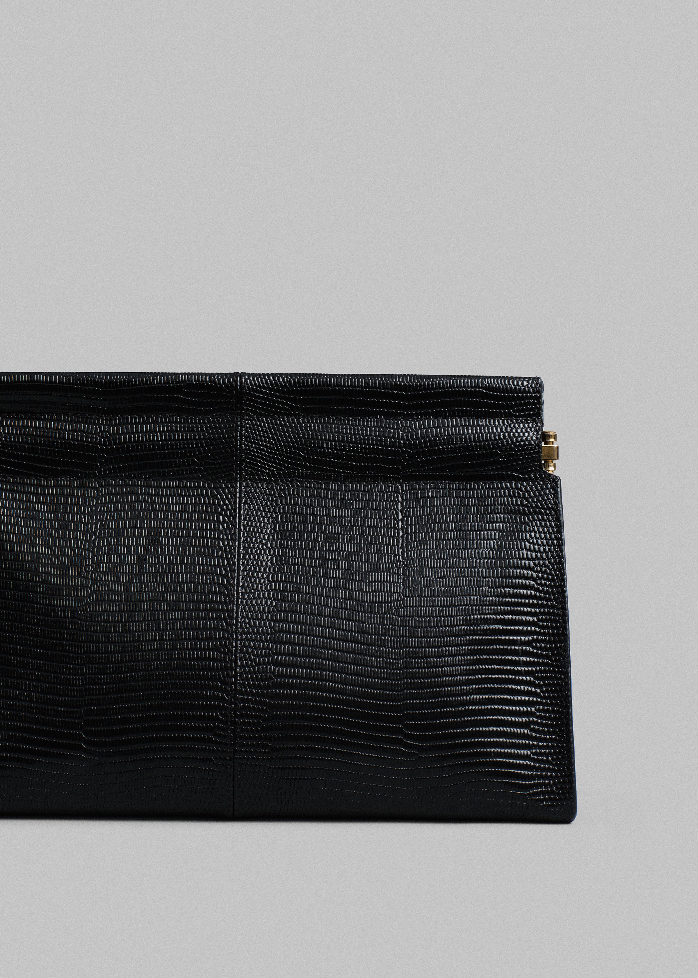 Small Leather Clutch  in Black - Black