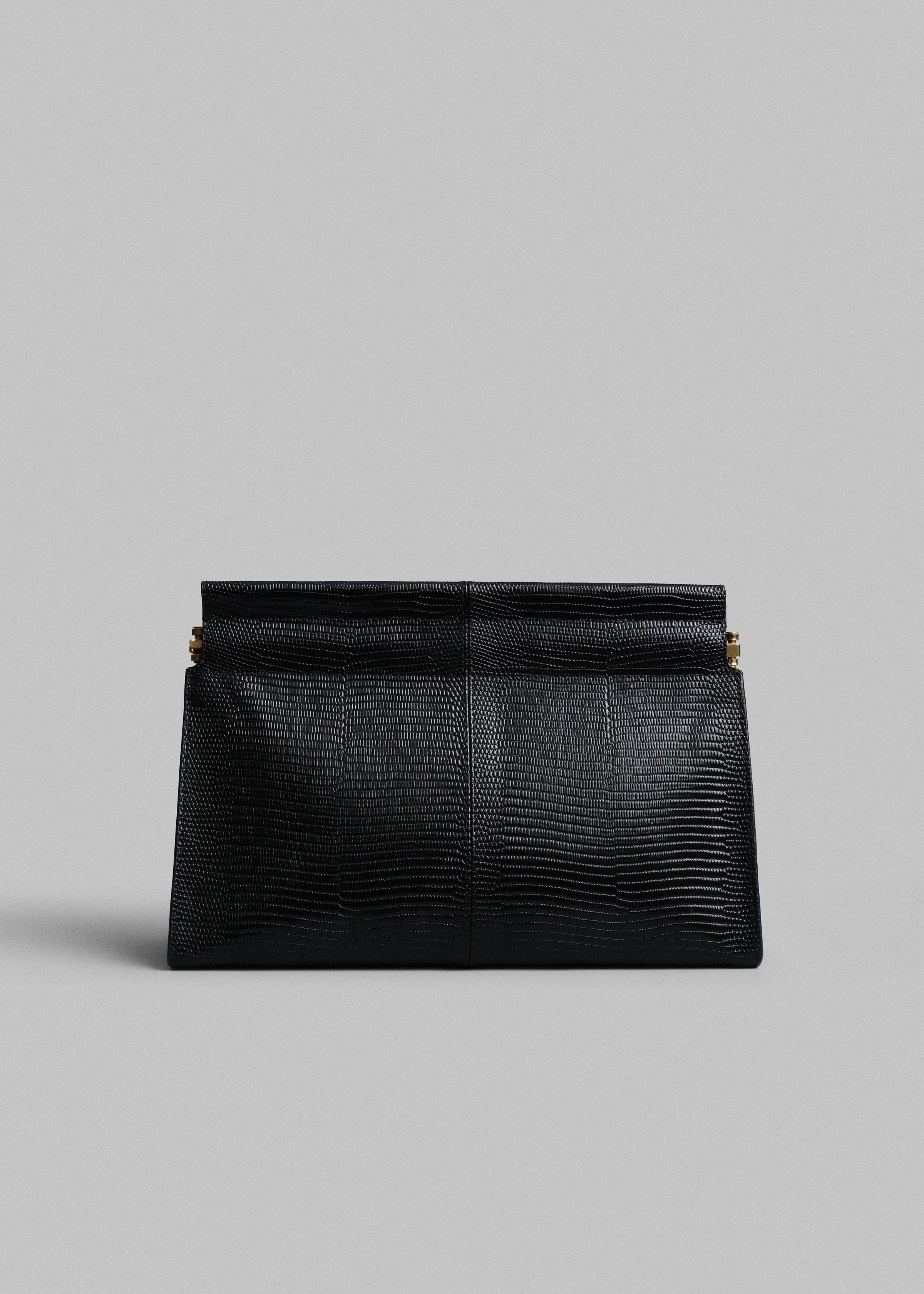 Small Leather Clutch  in Black - Black