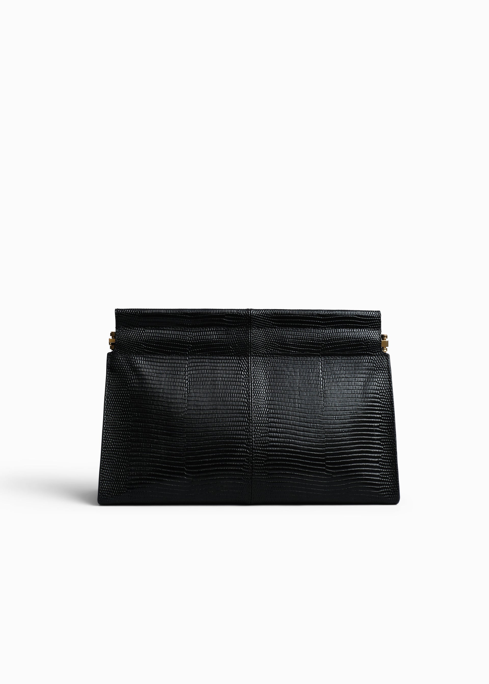 Small Leather Clutch  in Black - Black - CO