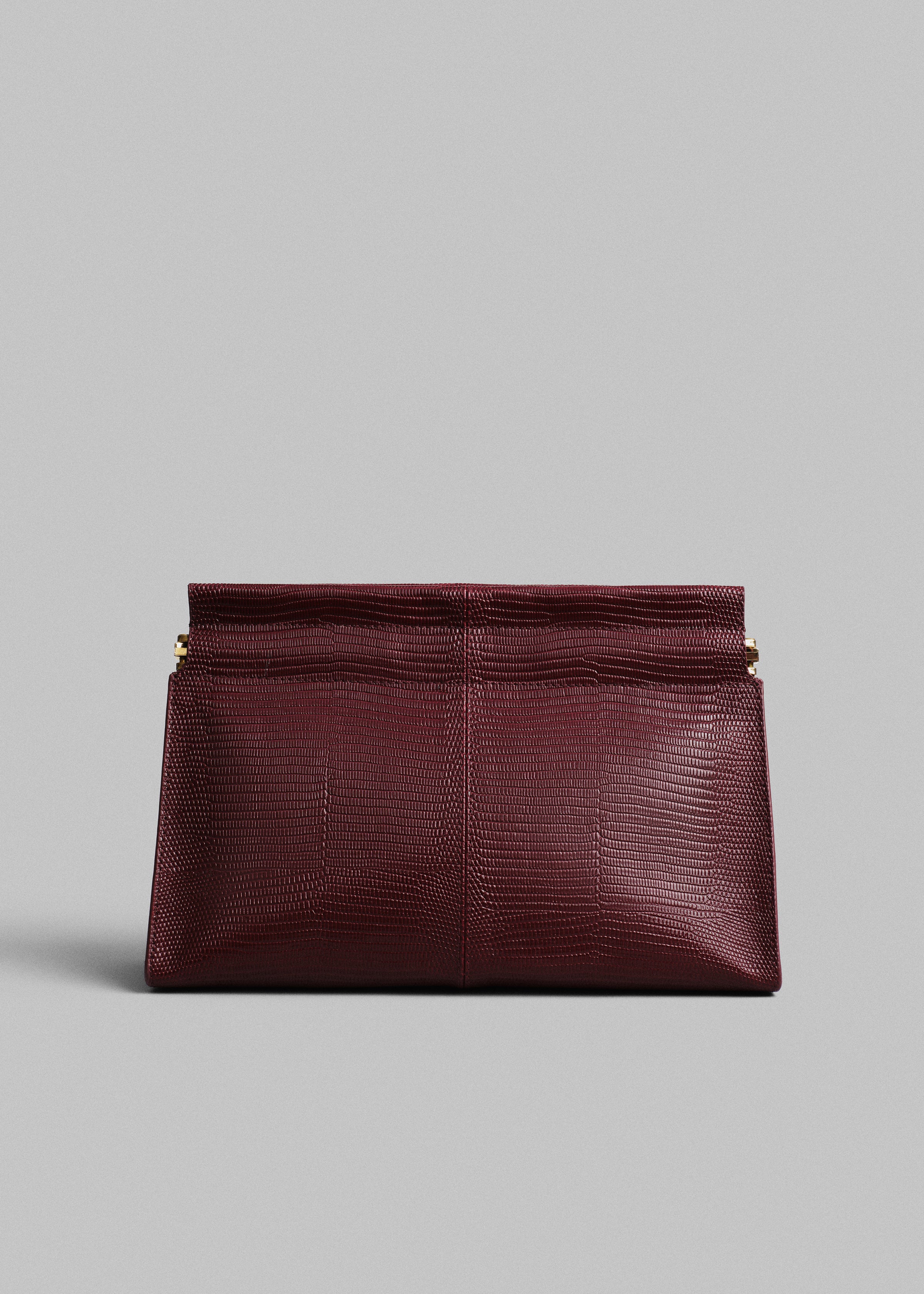 Small Leather Clutch - Burgundy