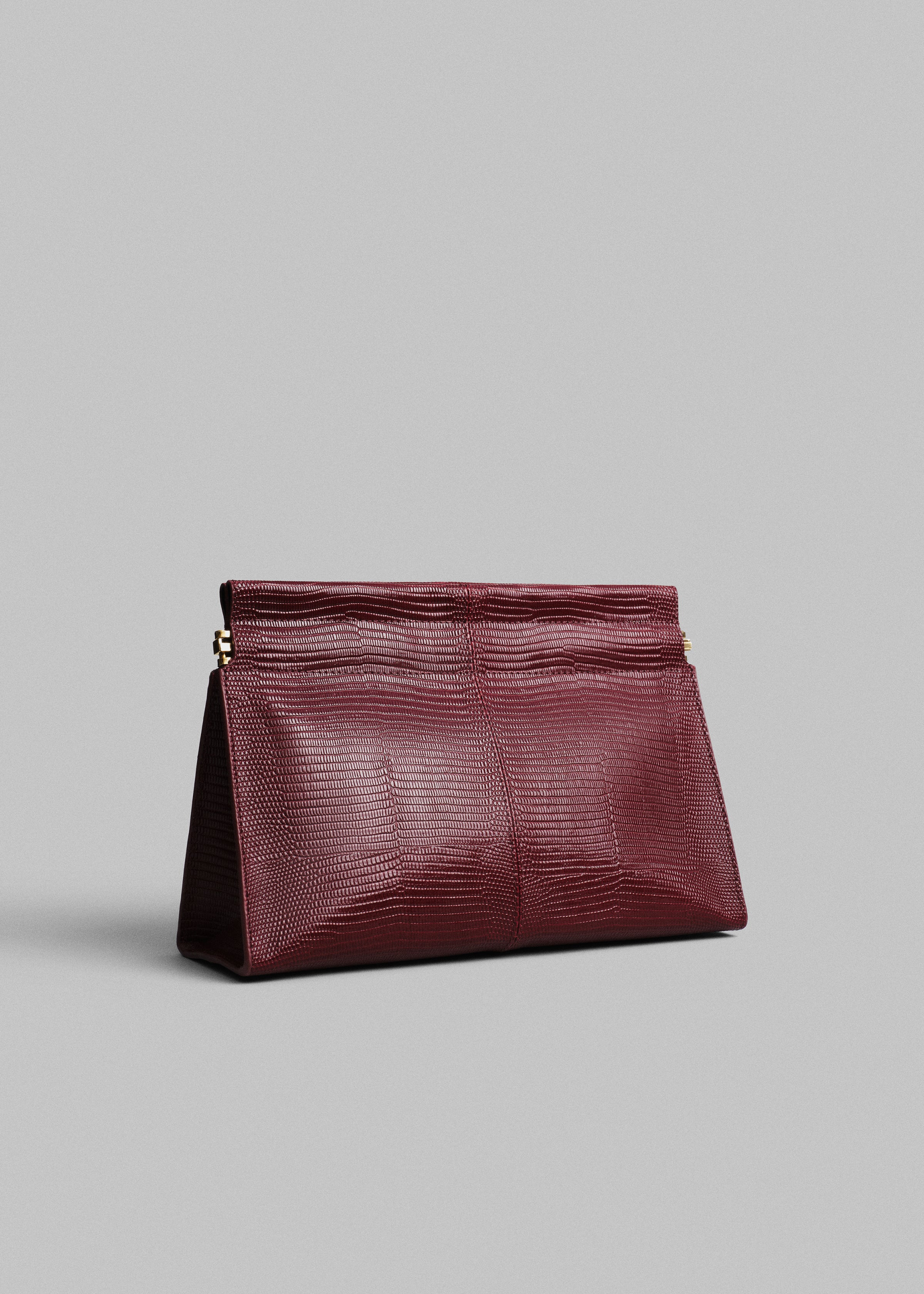 Small Leather Clutch - Burgundy