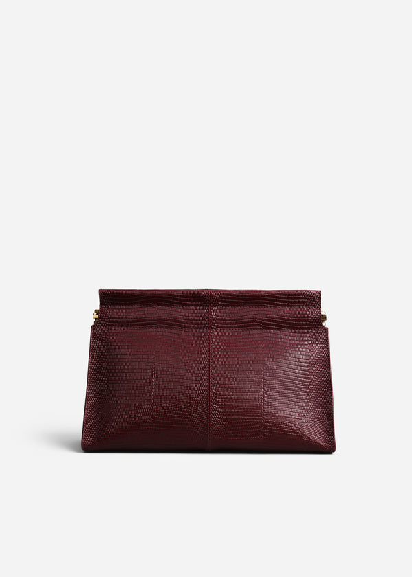 Small Leather Clutch - Burgundy - CO