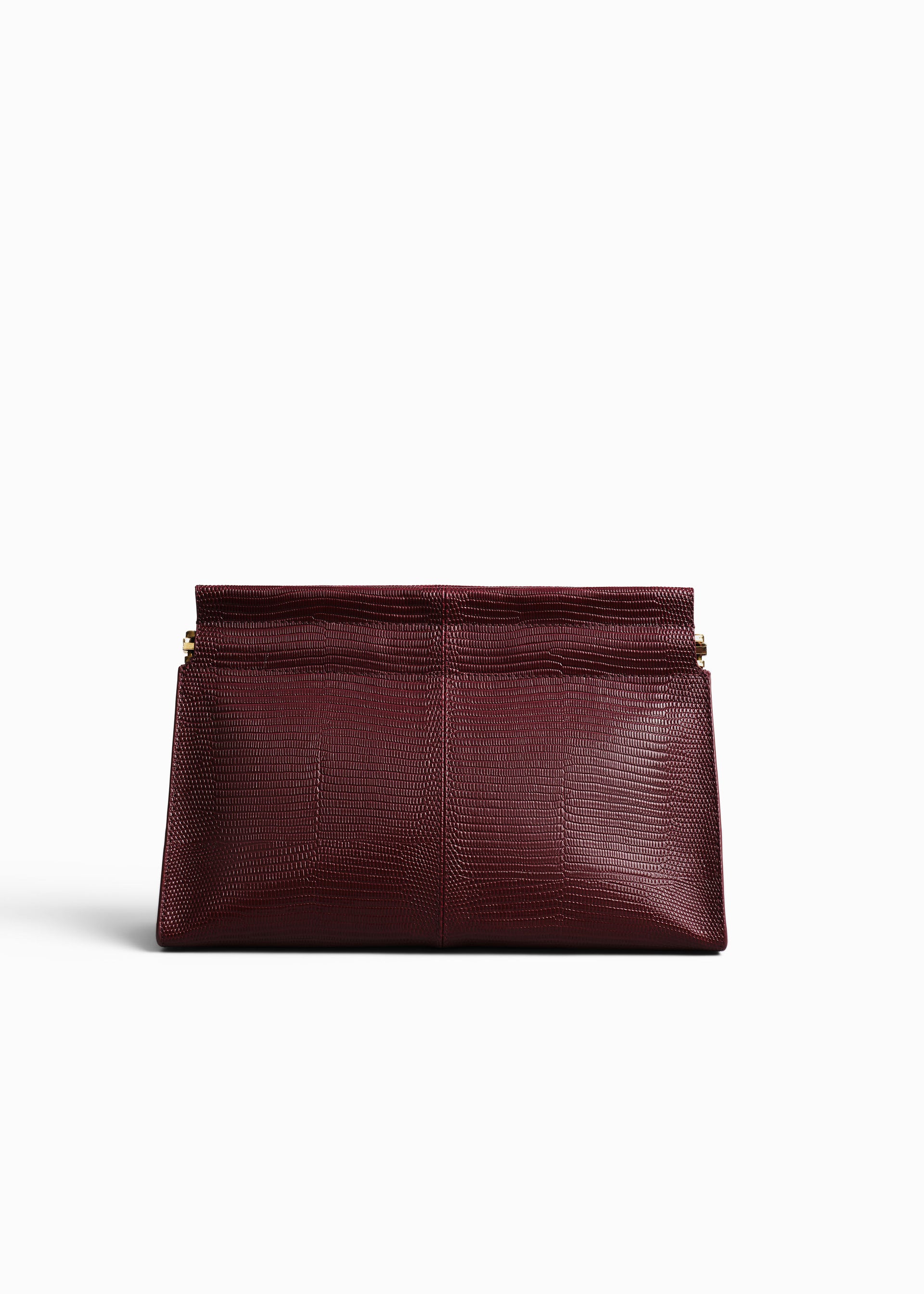 Small Leather Clutch in Burgundy - Burgundy - CO