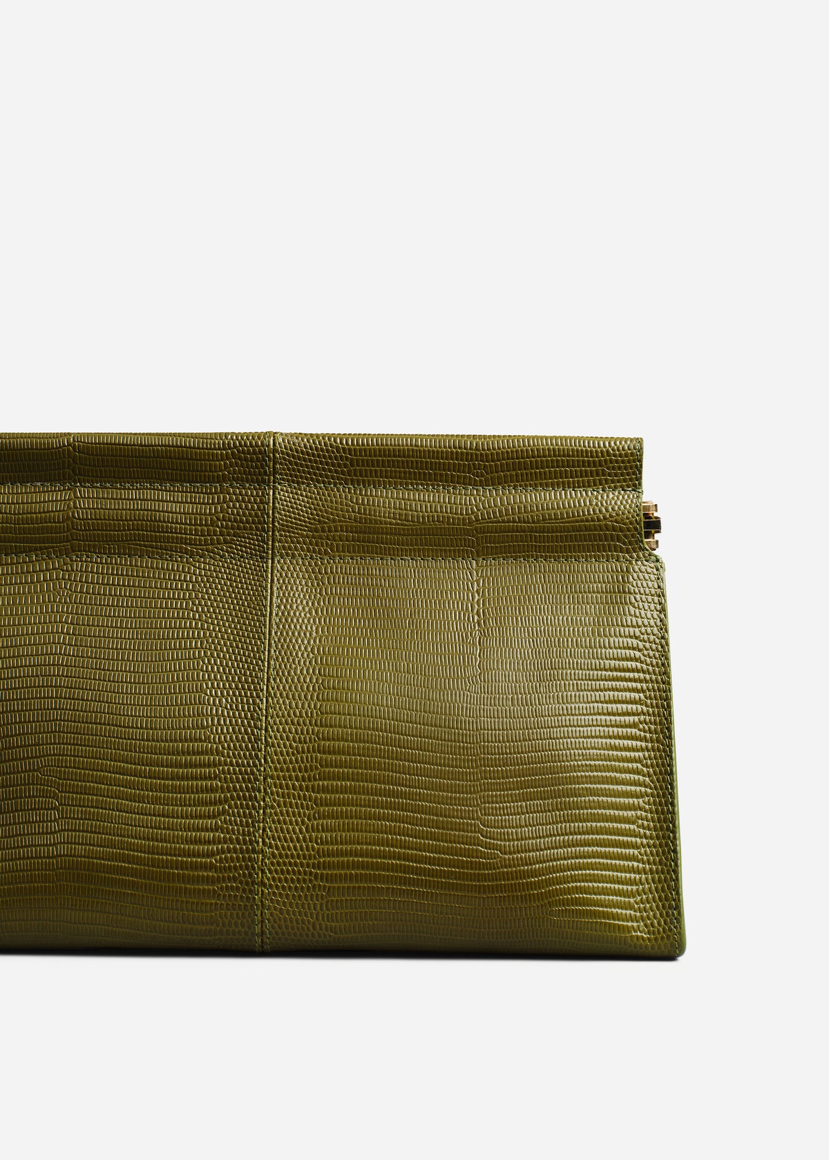 Small Leather Clutch in Olive, image 3 of 3