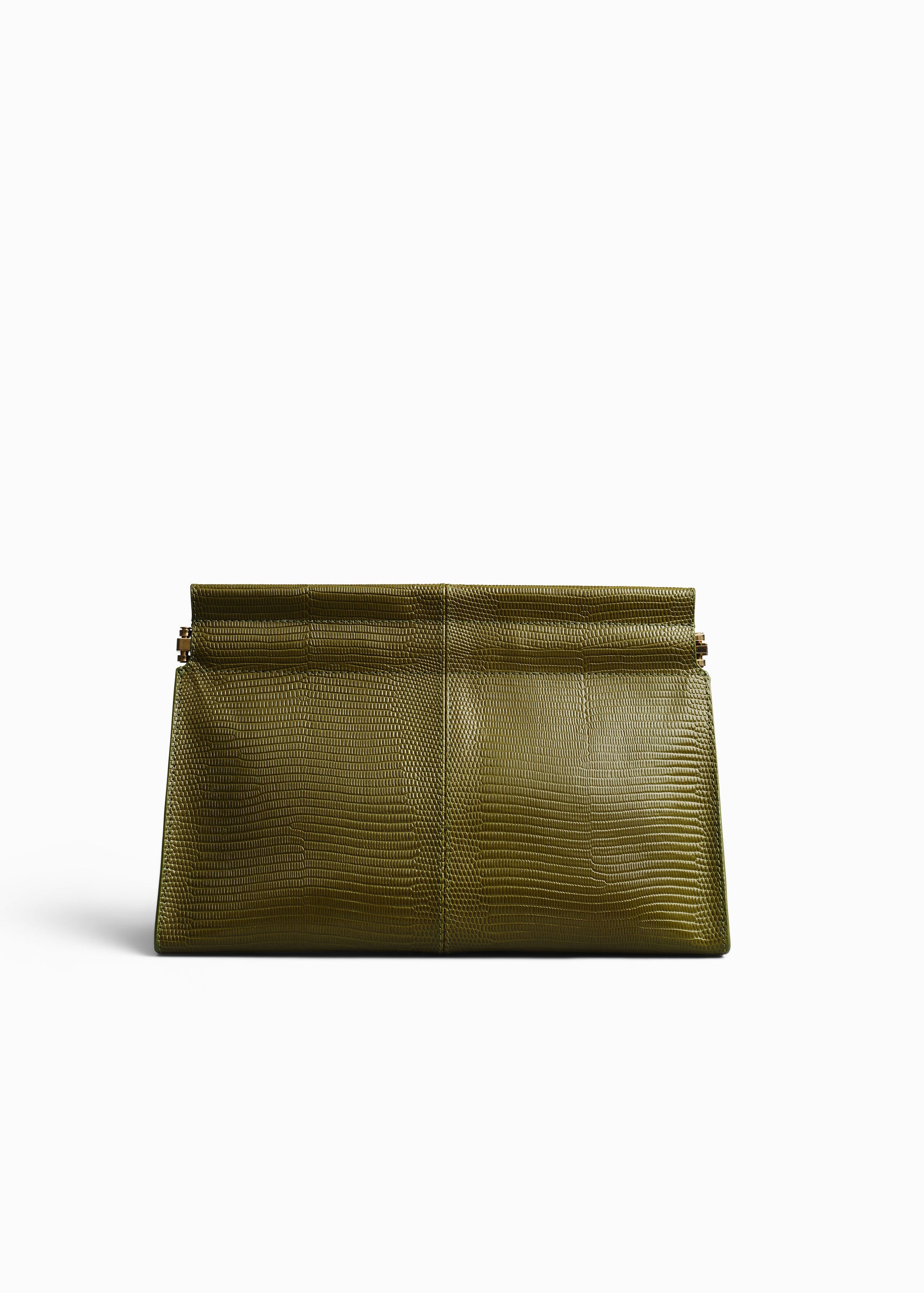Small Leather Clutch in Olive - Olive - CO