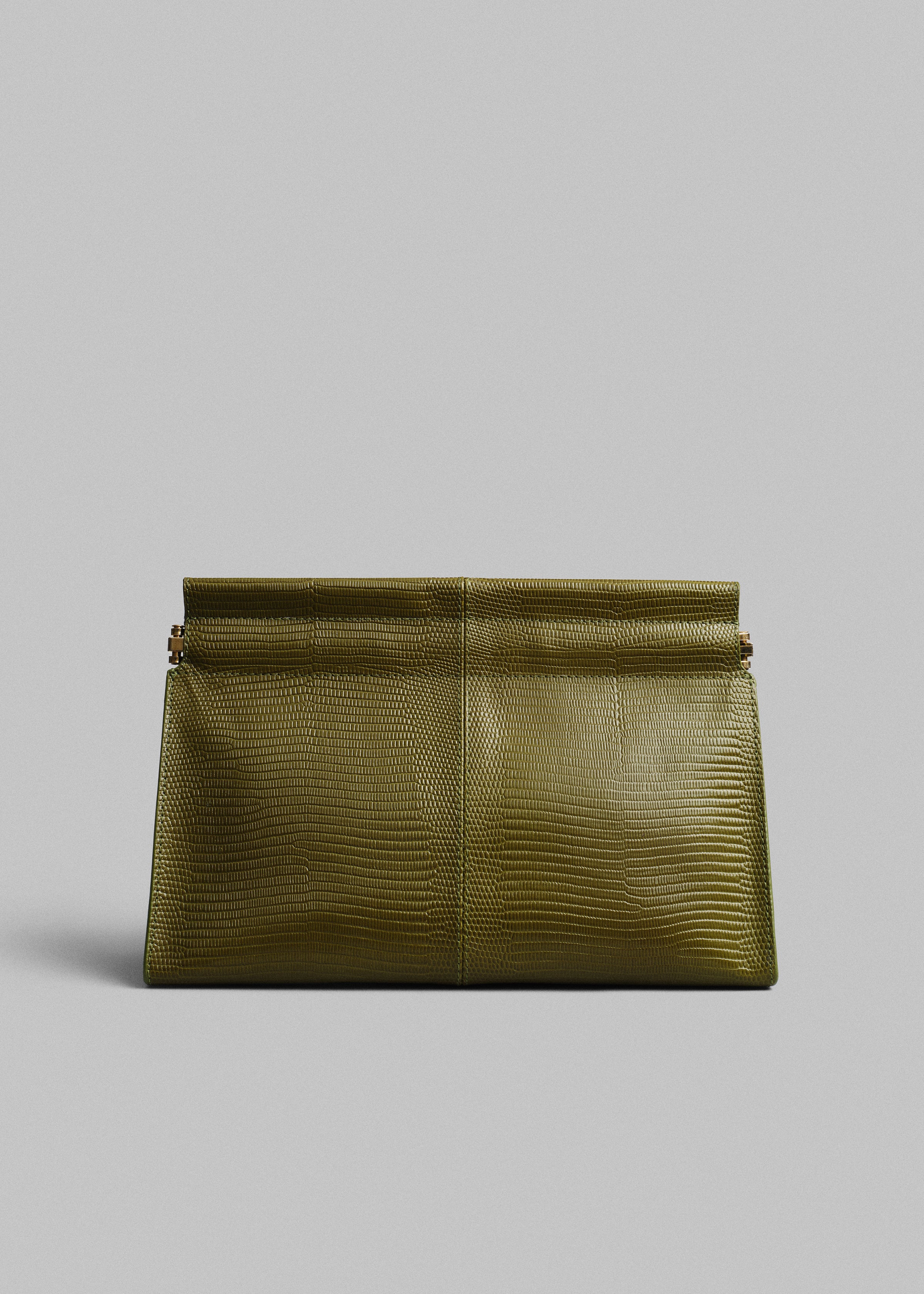 Small Leather Clutch in Olive - Olive