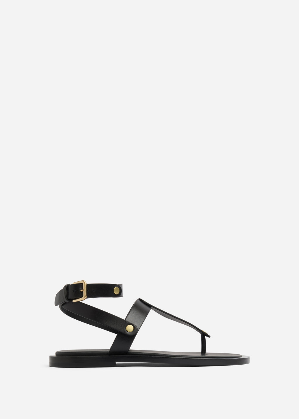 Ankle Wrap Sandal in Calf Skin Leather - Black - CO