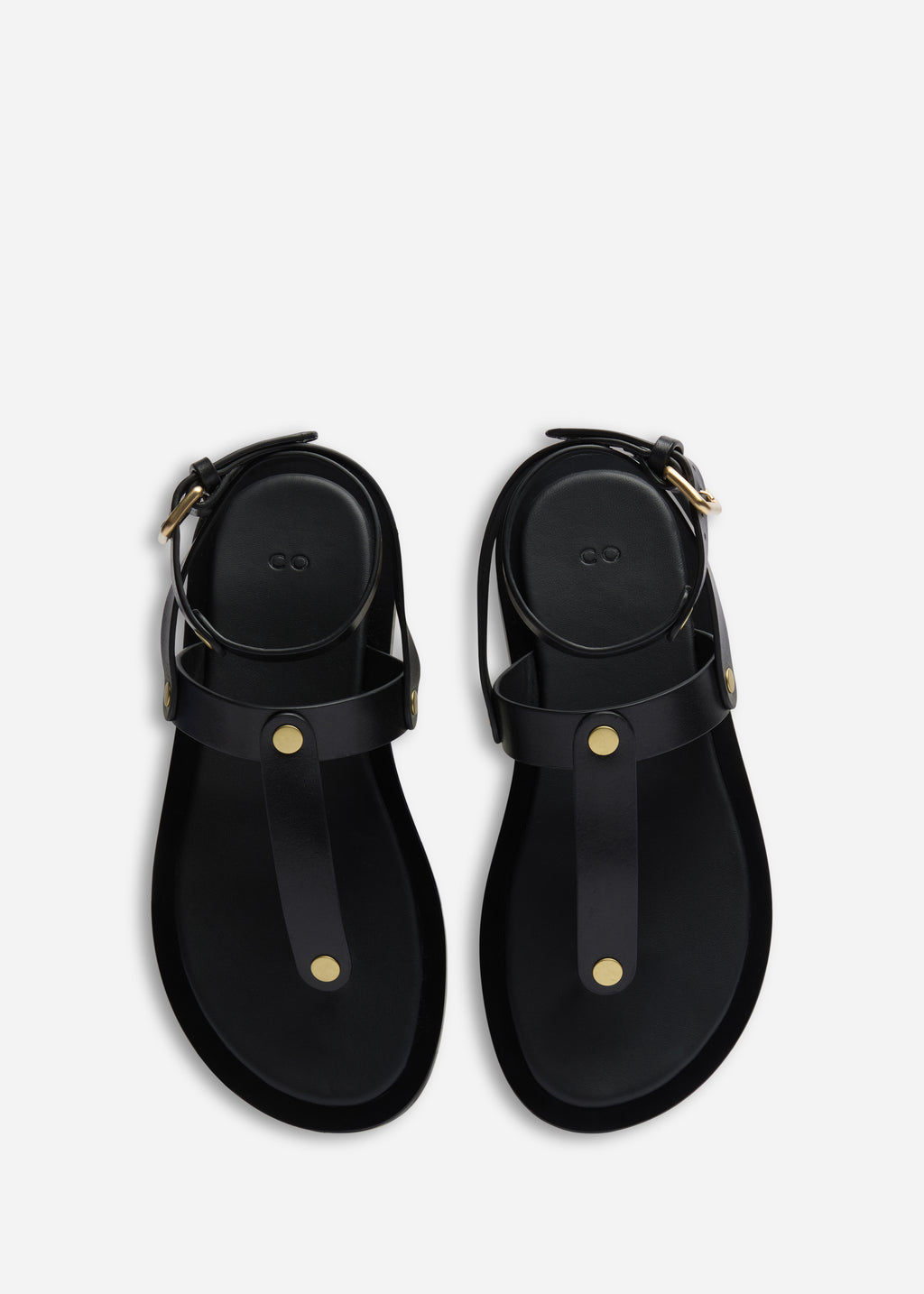 Ankle Wrap Sandal in Calf Skin Leather - Black - CO