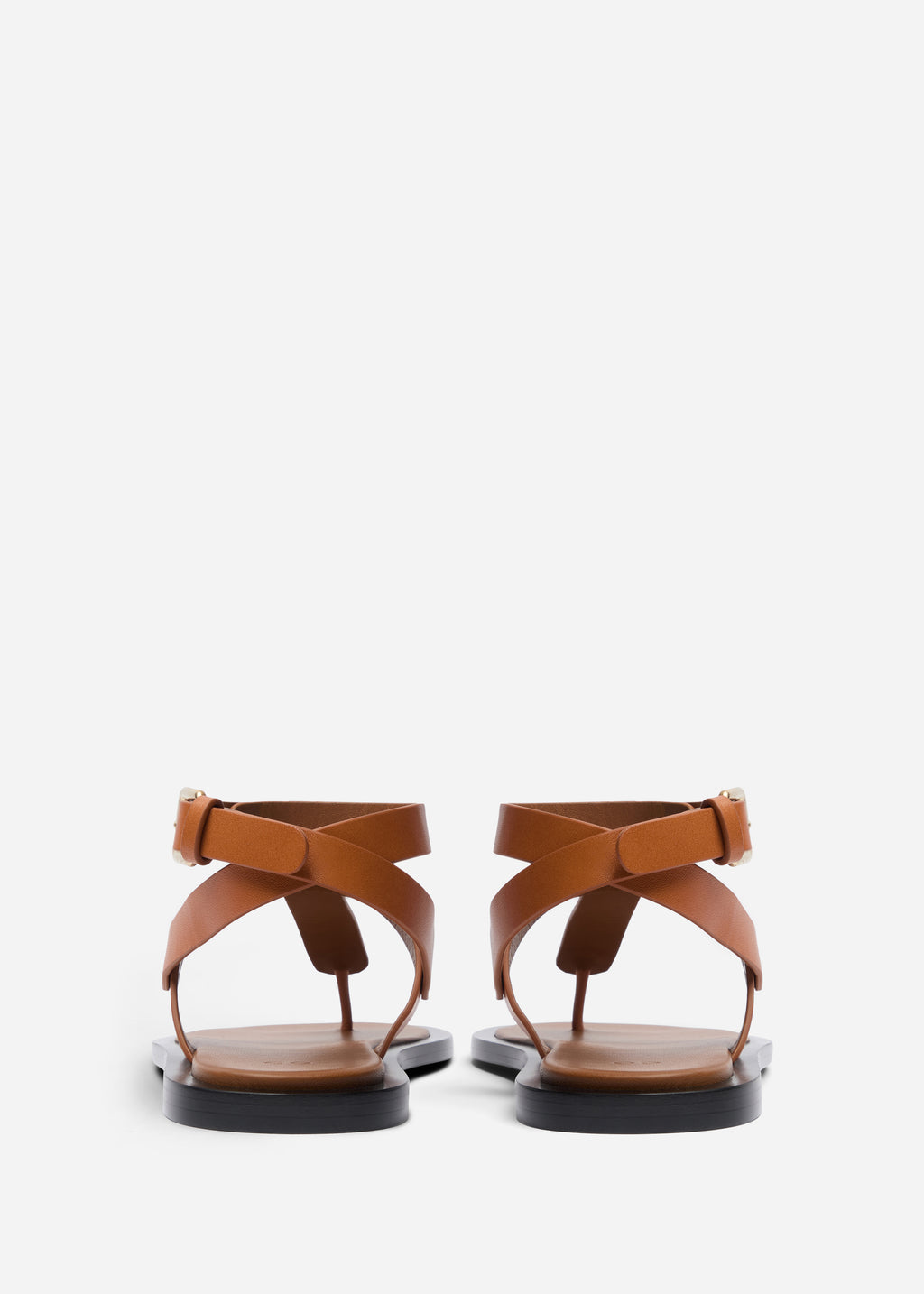 Ankle Wrap Sandal in Calf Skin Leather - Cognac - CO