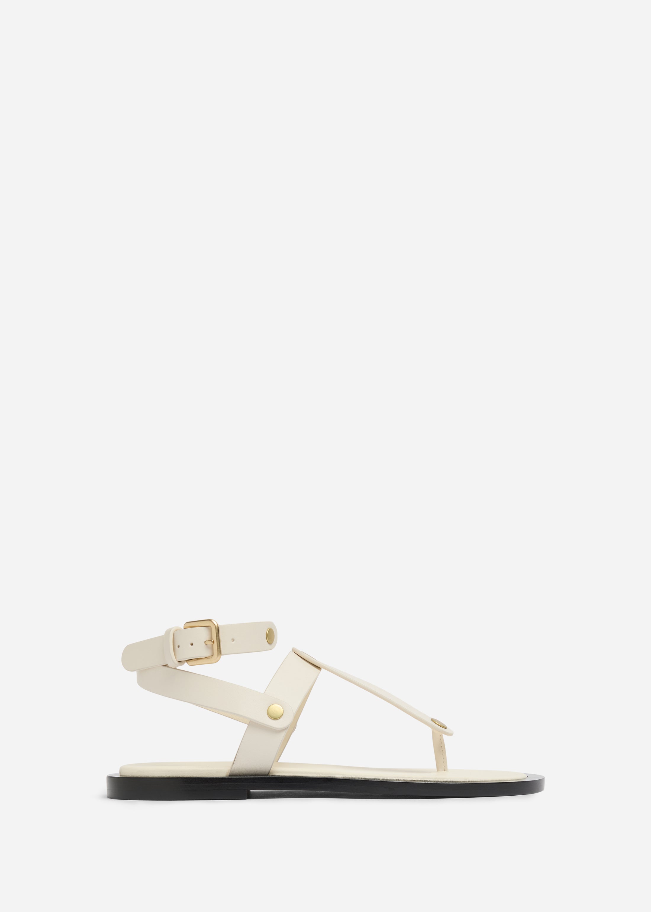 Ankle Wrap Sandal in Calf Skin Leather - White