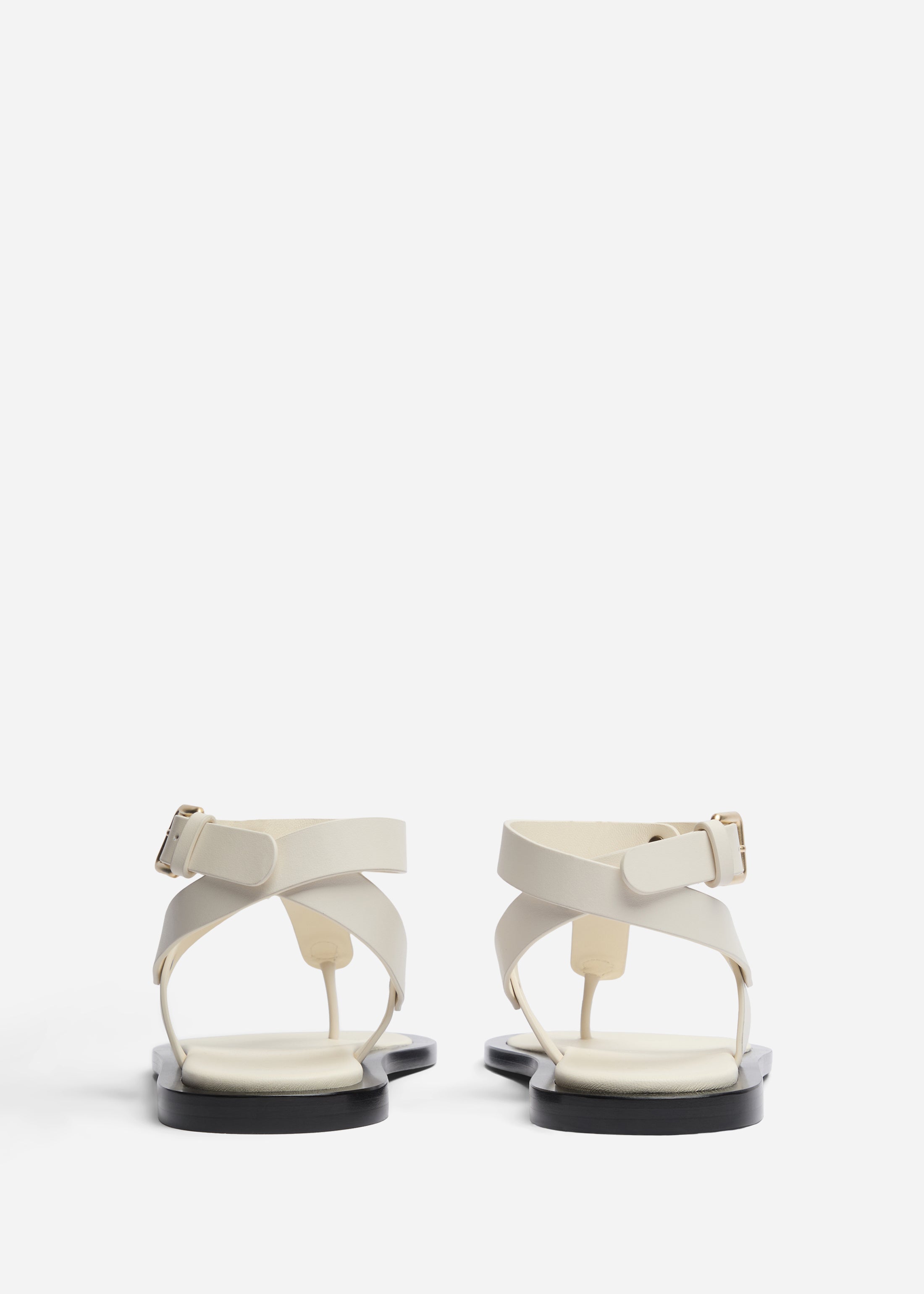 Ankle Wrap Sandal in Calf Skin Leather - White