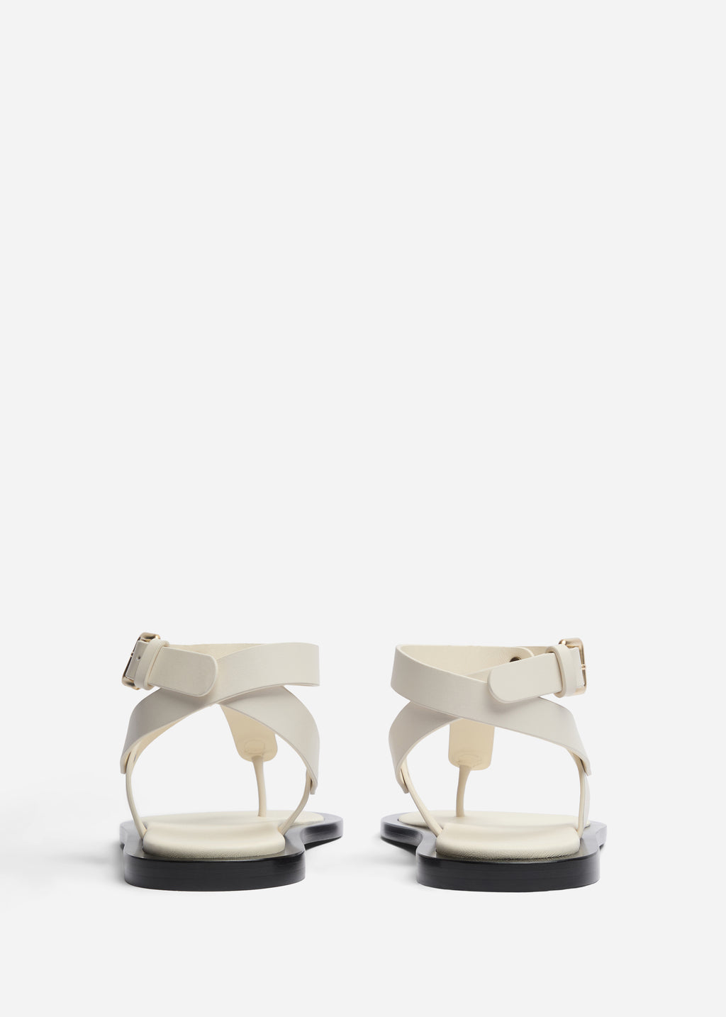 Ankle Wrap Sandal in Calf Skin Leather - White - CO
