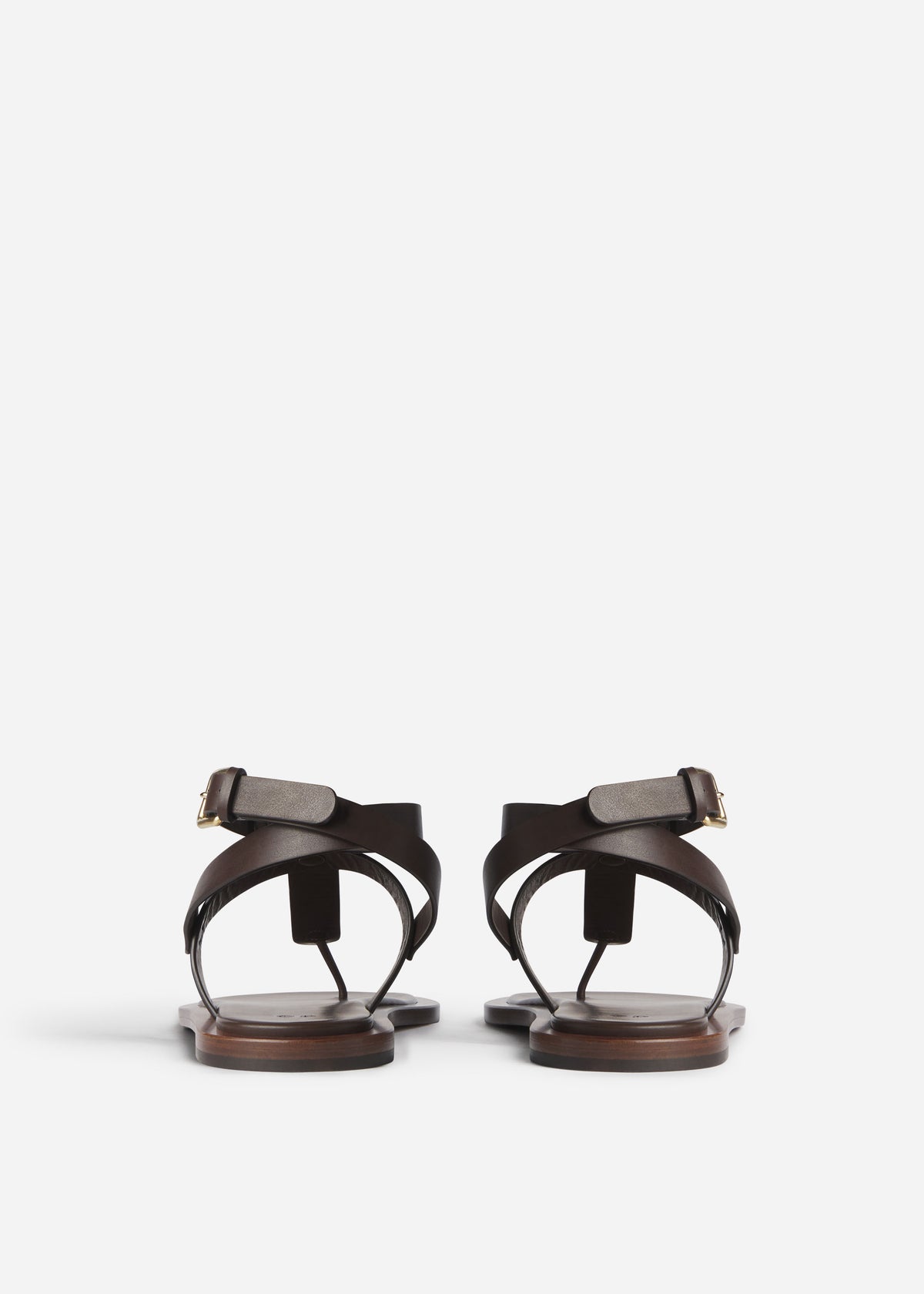 Ankle Wrap Sandal in Calfskin Leather - Chocolate, image 3 of 3