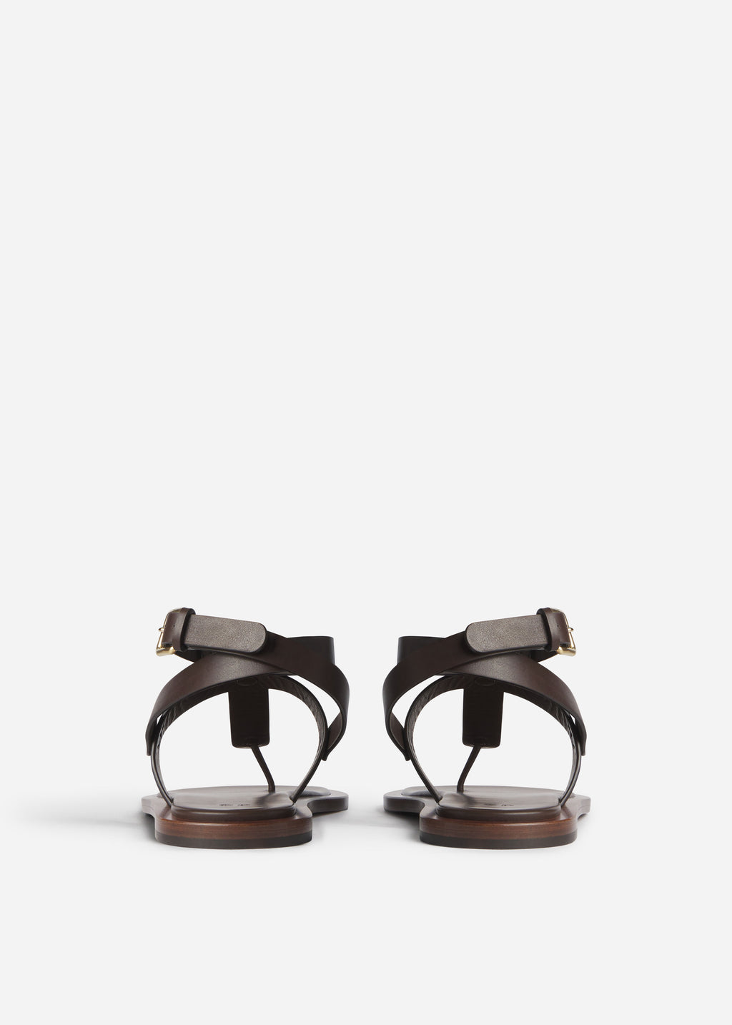 Ankle Wrap Sandal in Calfskin Leather - Chocolate - CO