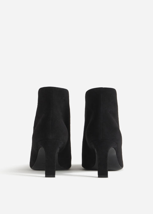 V-Cut Heeled Bootie in Suede - Black, image 3 of 3