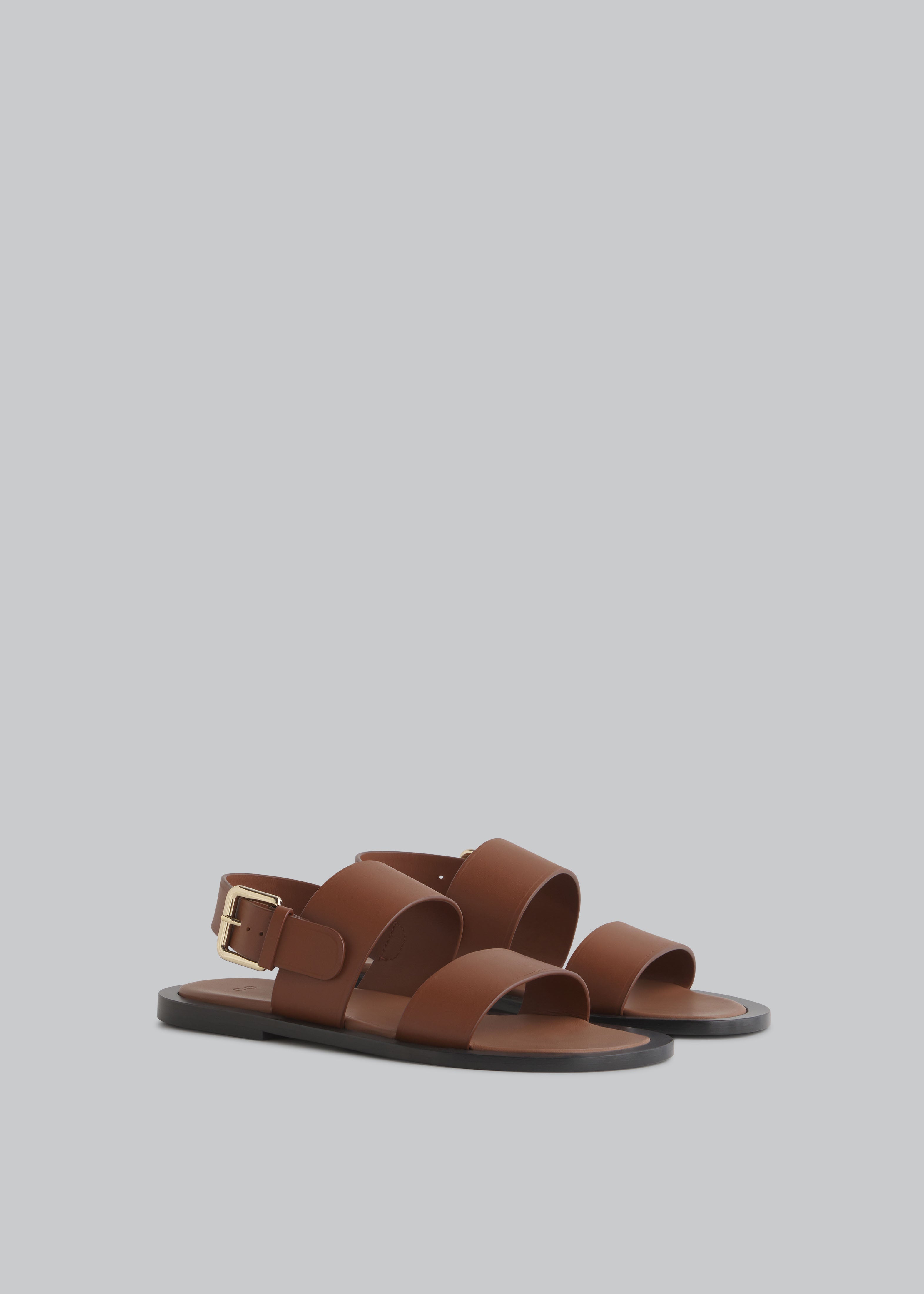 Thick Strap Sandals - Cognac