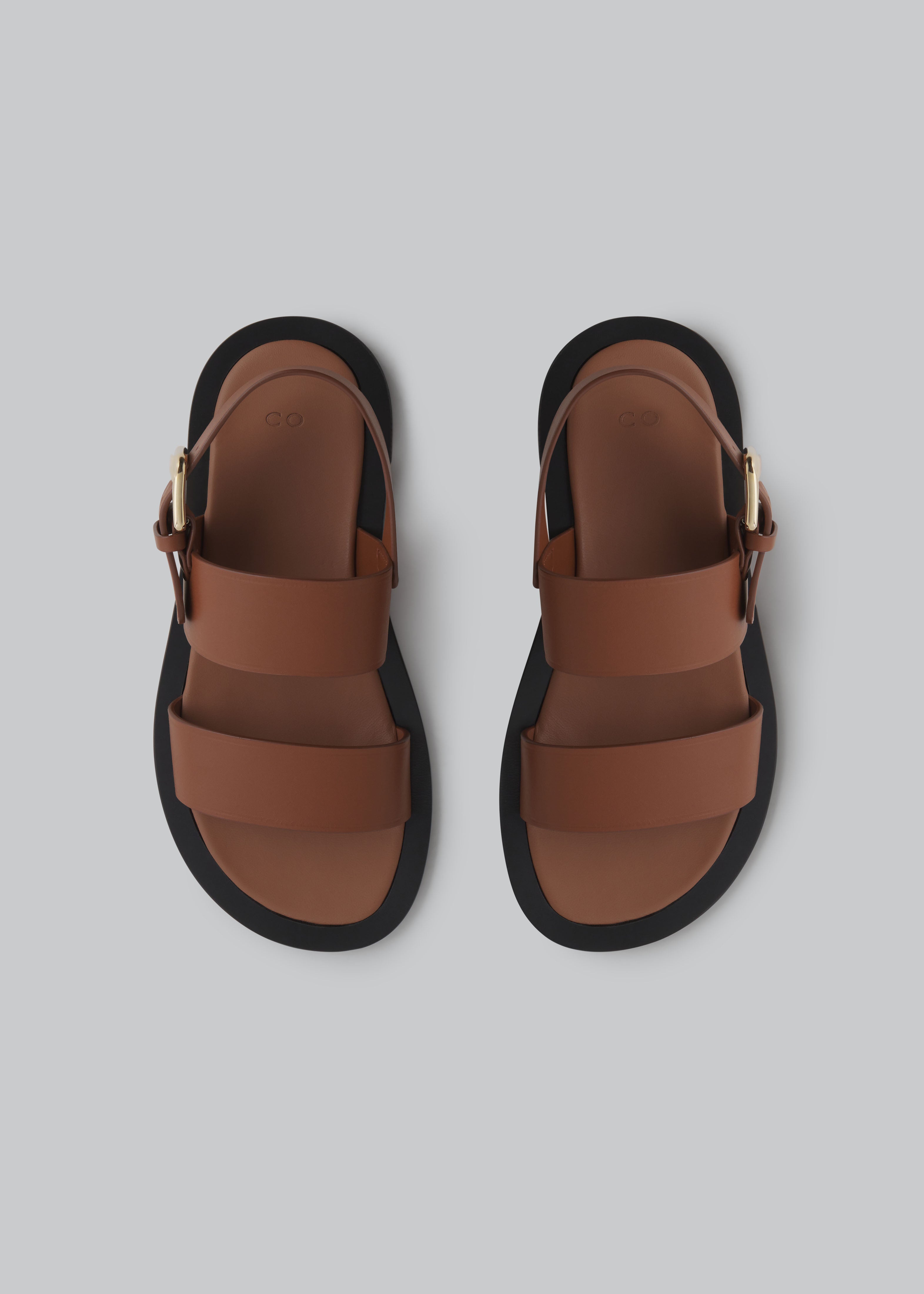 Thick Strap Sandals - Cognac