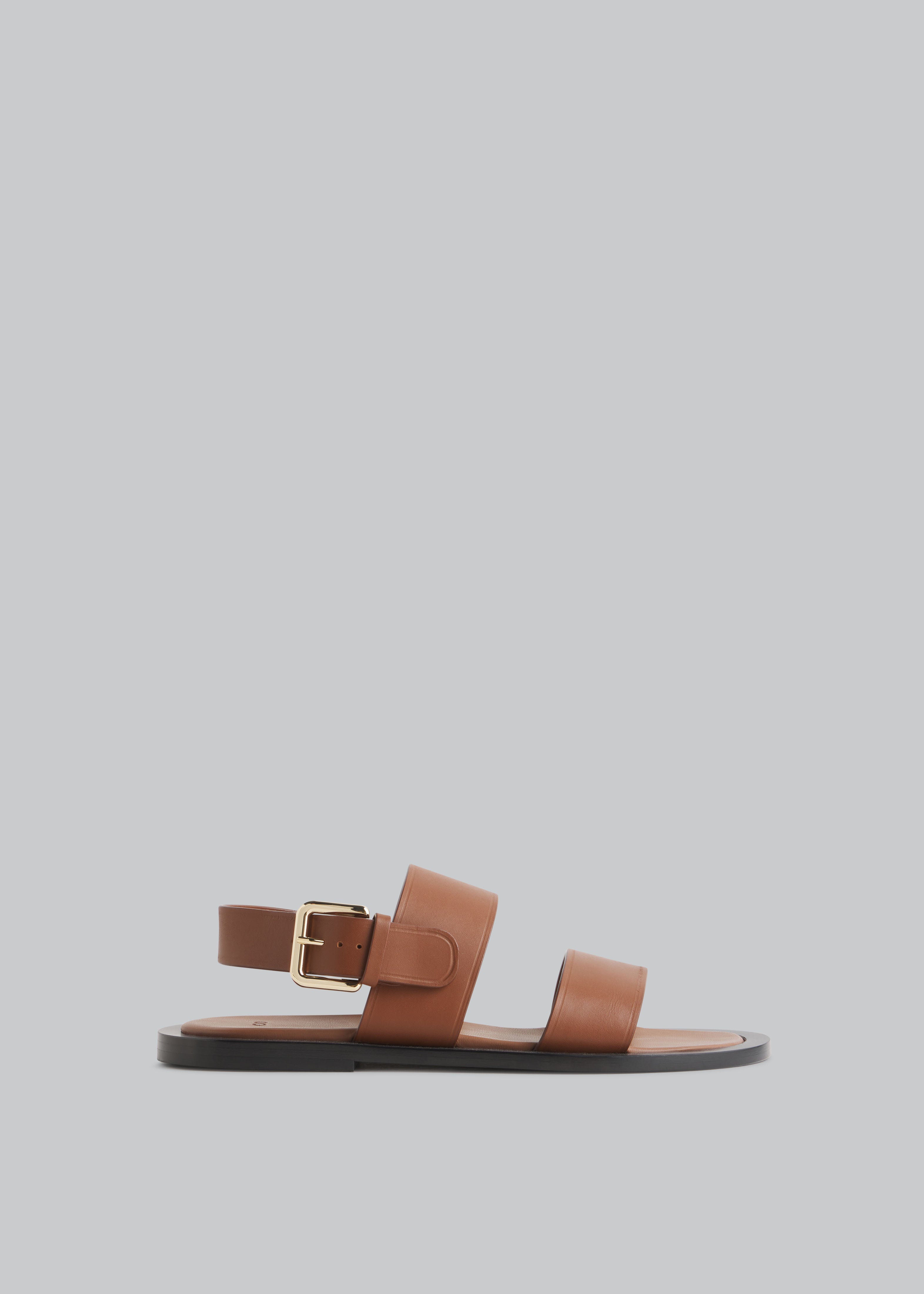 Thick Strap Sandals - Cognac